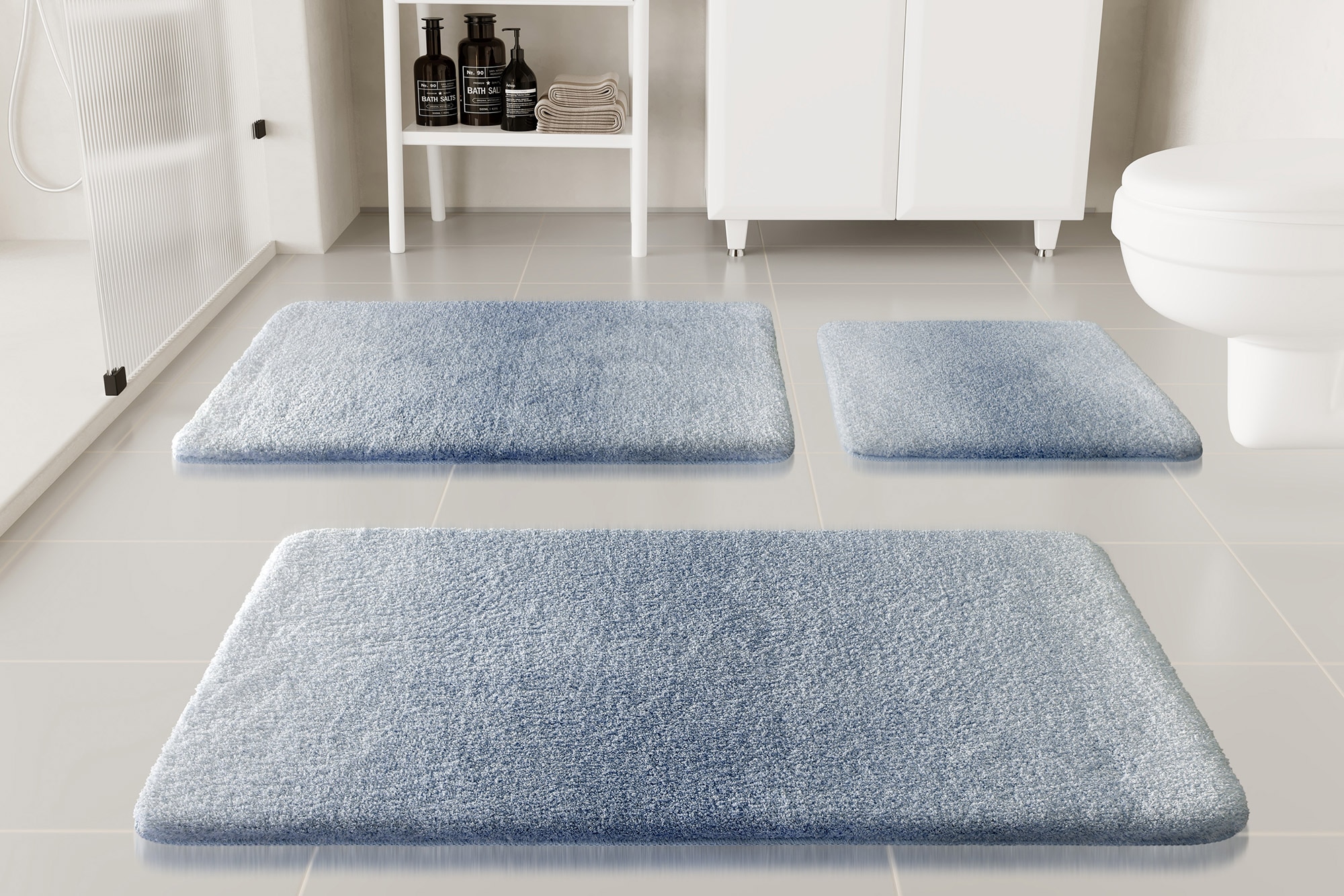 OTTO home Badematte »Utta« Höhe 25 mm rutschhemmend beschichtet schnell trocknend Badteppich, getuftet, mit modernem Farbverlauf, flauschig, hochflor