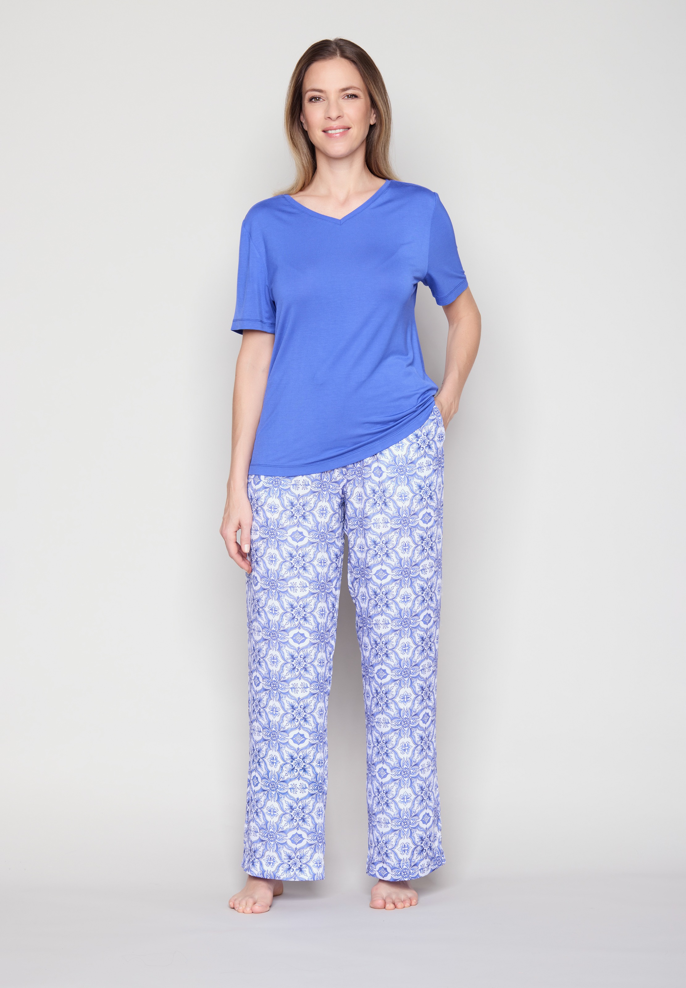 JOOP! Pyjamahose  mit Allover-Print und seitlichen Taschen