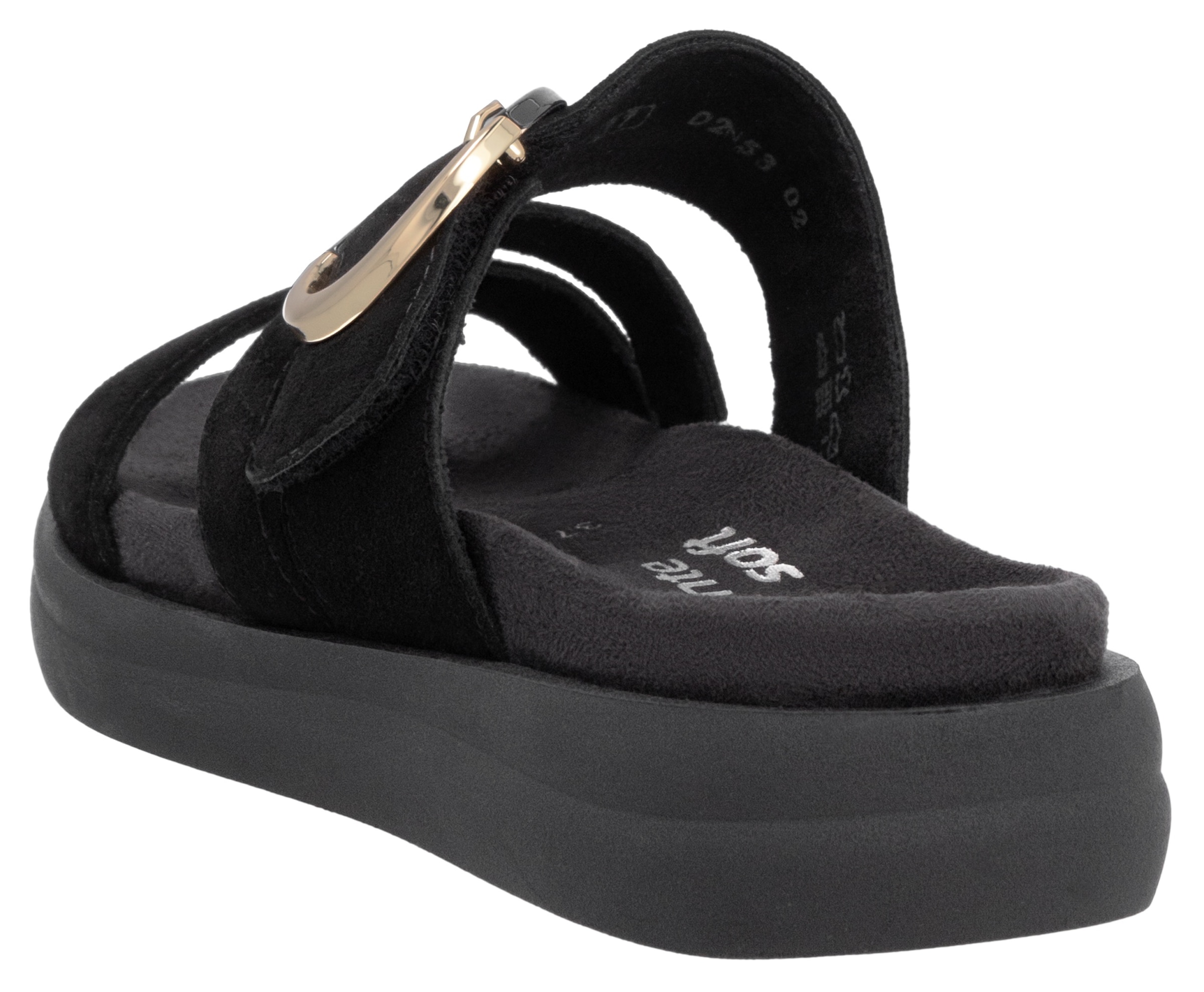 Remonte Pantolette, Sommerschuh, Schlupfschuh, Komfortschuh mit großer Zierschnalle