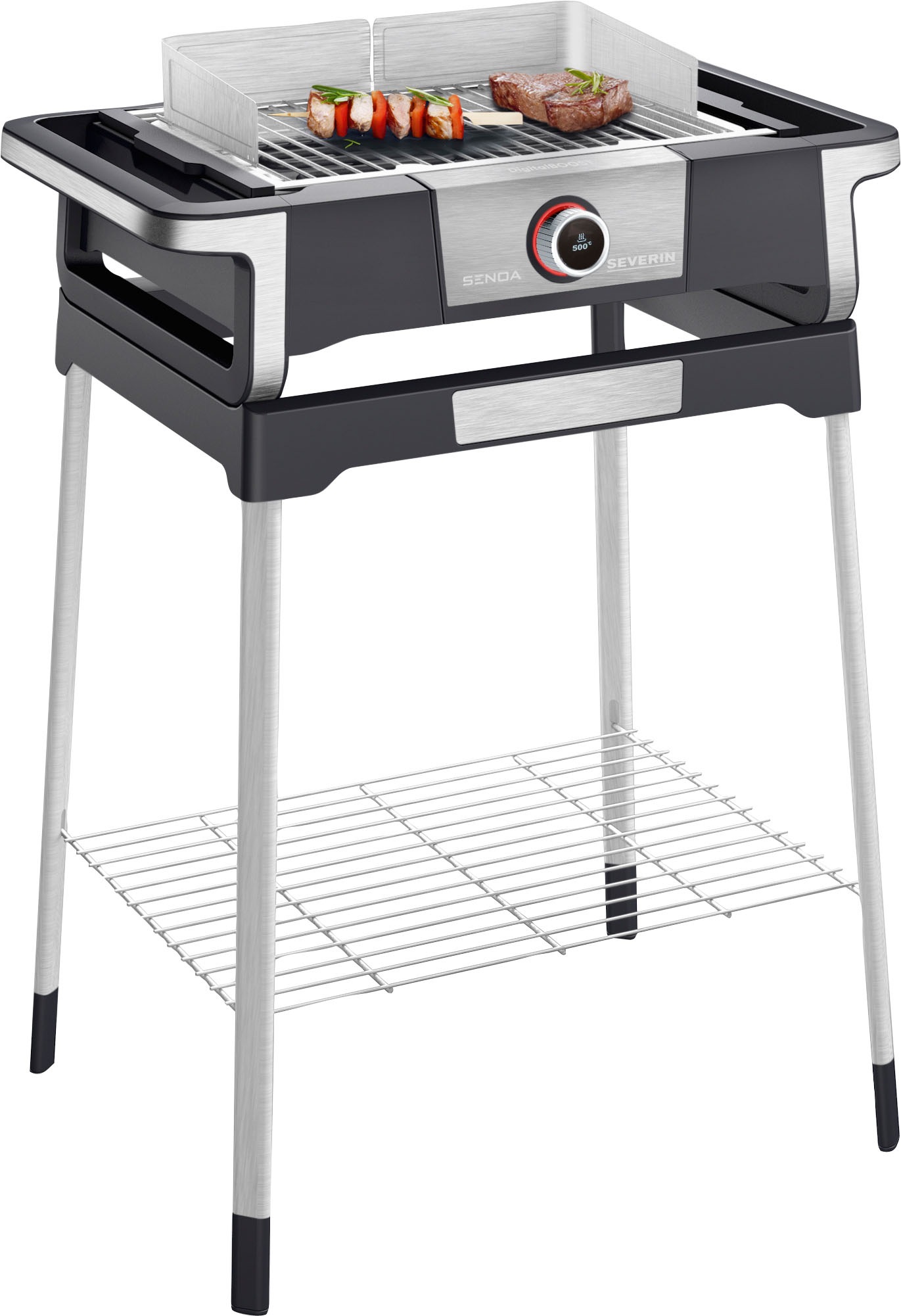 Severin Elektro-Standgrill »SENOA Digital Boost S PG 8118«, 3000 W, Reflektorschale zur optimalen Hitzeverteilung, einsatzbereit: 10 Min