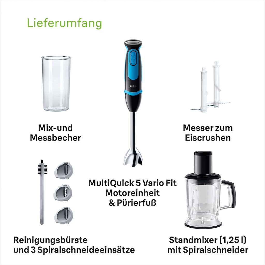 Braun Stabmixer »MQ 5264BKBL MultiQuick 5 Vario Fit«, 1000 W