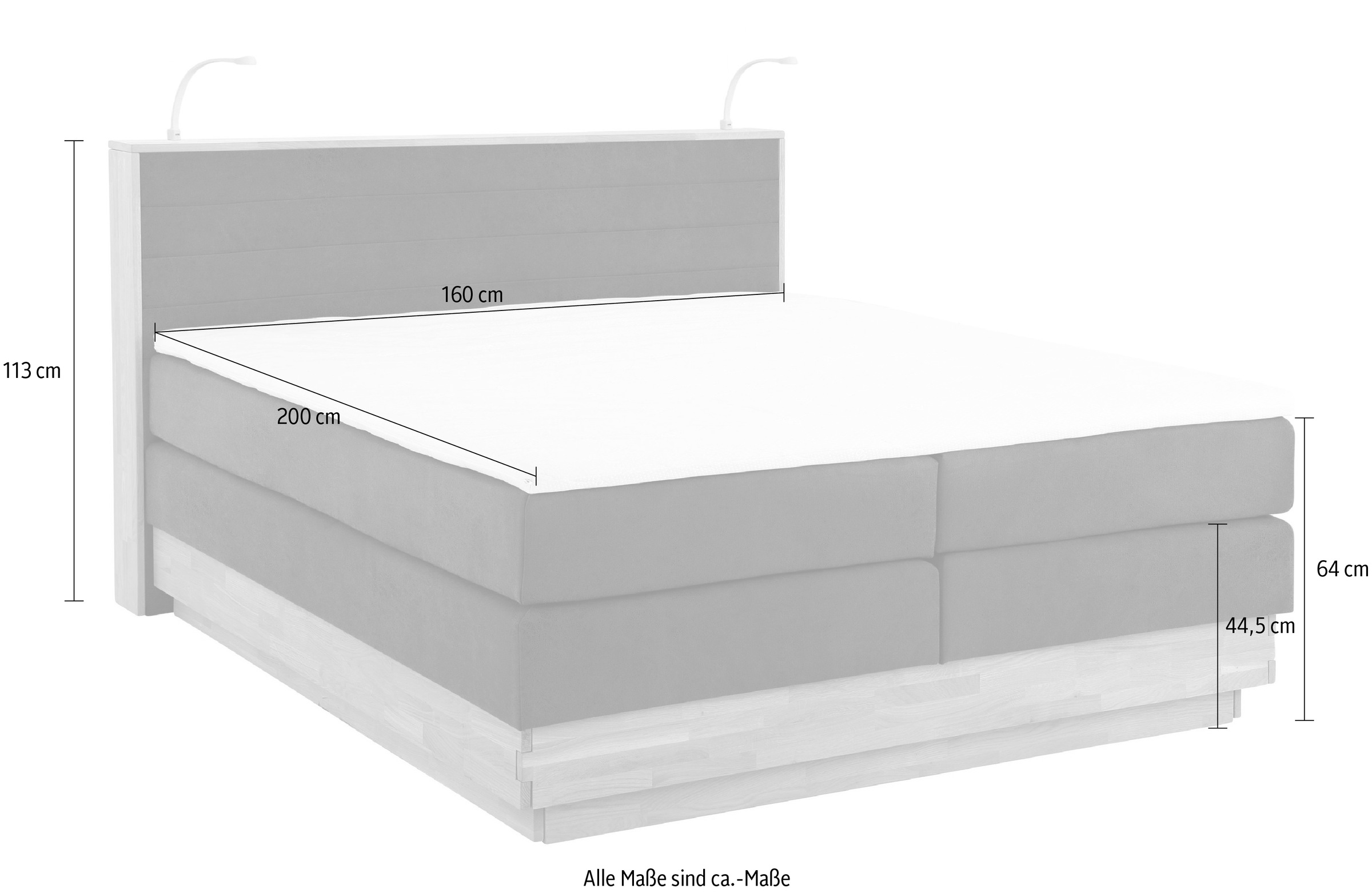 Home affaire Boxspringbett »Cavan« Eiche, inkl. Bettkasten & Topper, verschiedene Härtegrade (auch H4)