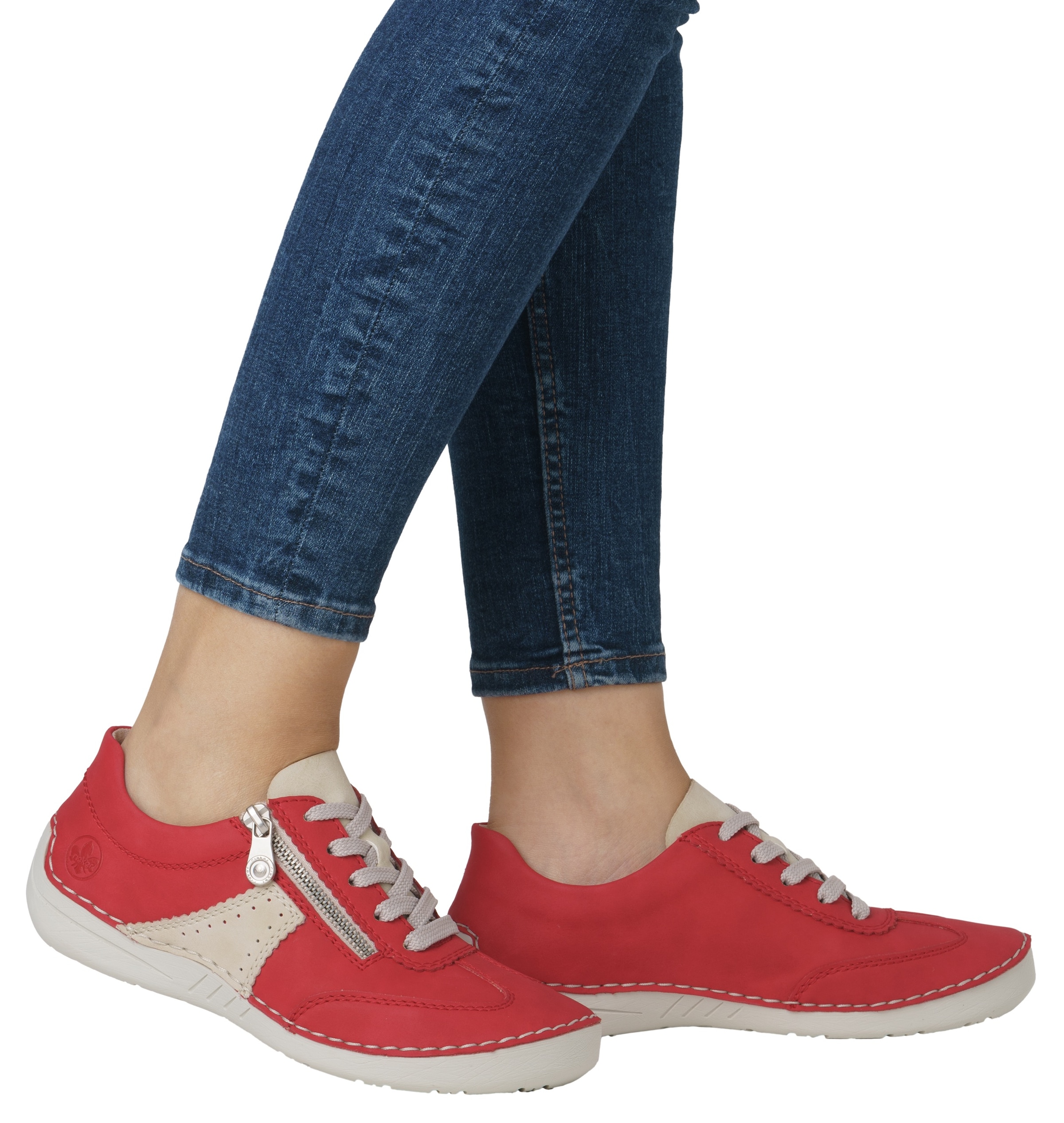 Rieker Sneaker, Halbschuh, Freizeitschuh, Schnürschuh mit Reißverschluss