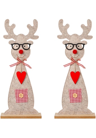 Creativ deco Dekofigur »Weihnachtsdeko«, (Set, 2 St.), aus Filz mit niedlicher Brille kaufen