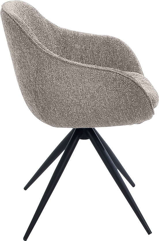 K+W Komfort & Wohnen Drehstuhl »ZOOM« () Aqua Clean 4-Fuß Drehstuhl mit Gestell aus Metall schwarz Struktur