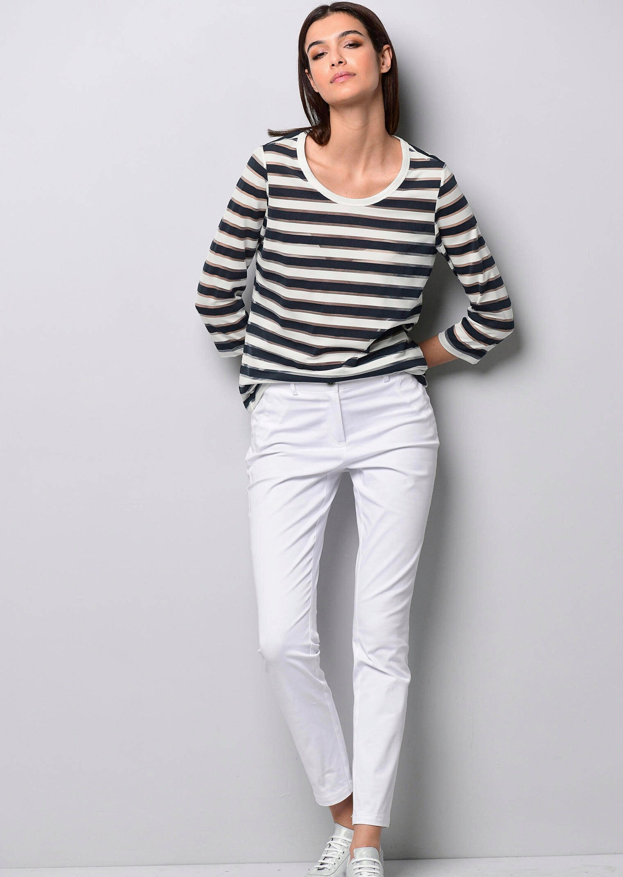 Alba Moda Kurzarmshirt »Shirt Shirt mit transparenten Streifen«