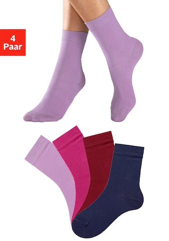 Socken, (Set, 4 Paar), in unterschiedlichen Farbzusammenstellungen