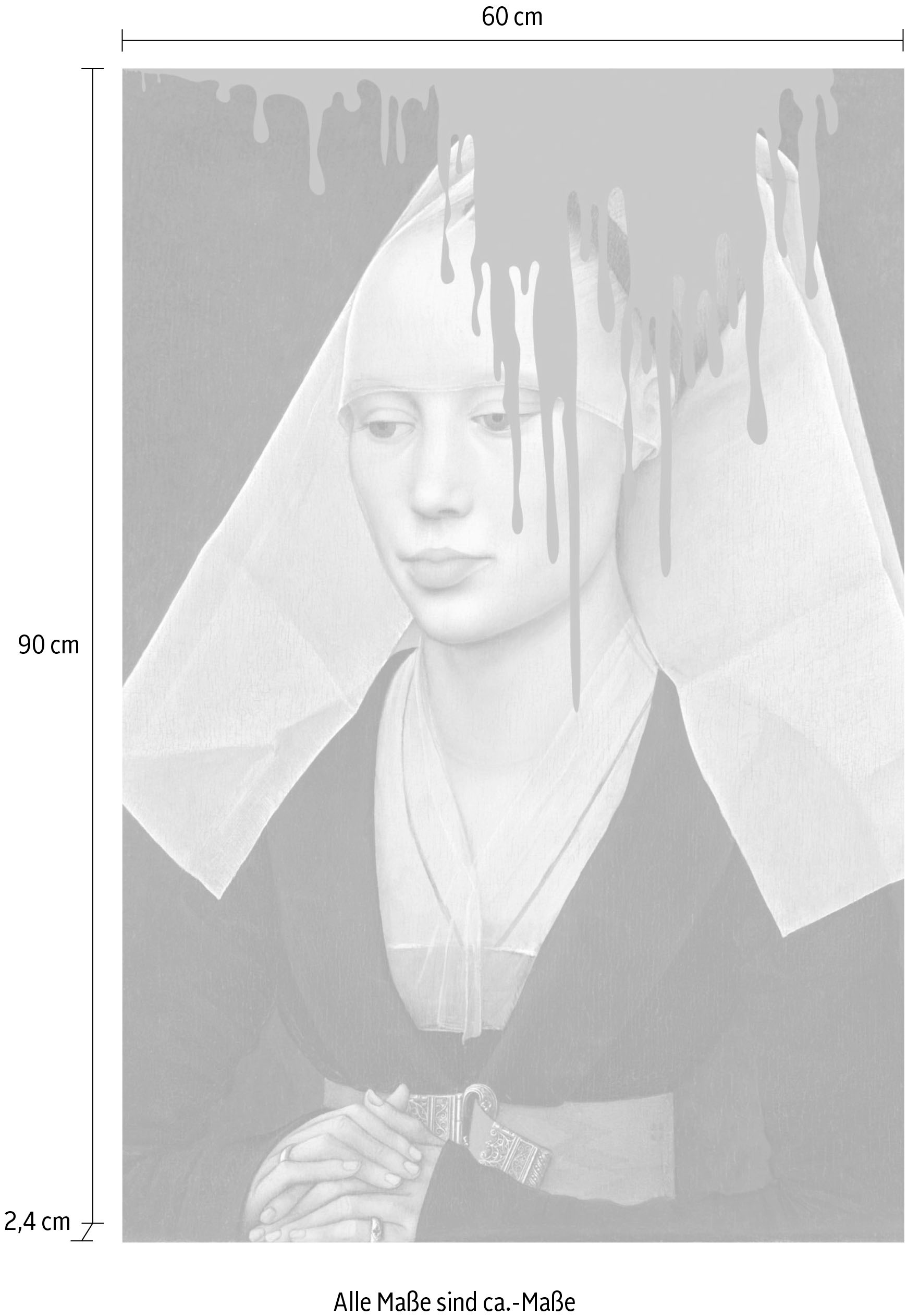 queence Acrylglasbild »Nonne mit Farbklecks« Bilder von Frauen | Formen | Frau | Gemälde | Historische Persönlichkeiten | Kirche | Kunst | Religion Fine Art-Print in Galeriequalität