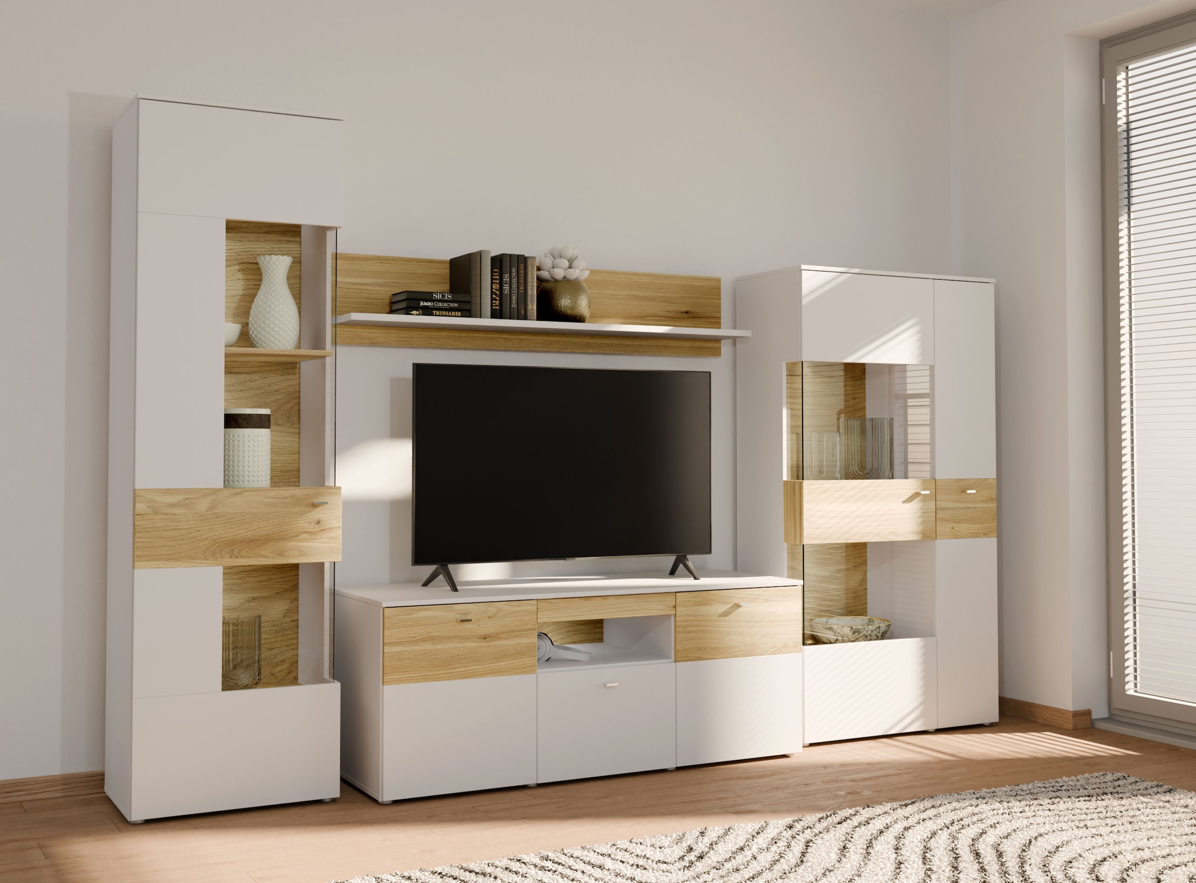 FORTE Lowboard »Como«, TV-Board, LED Beleuchtung, Soft Close, Stauraum, 149,8/59,3/52 cm