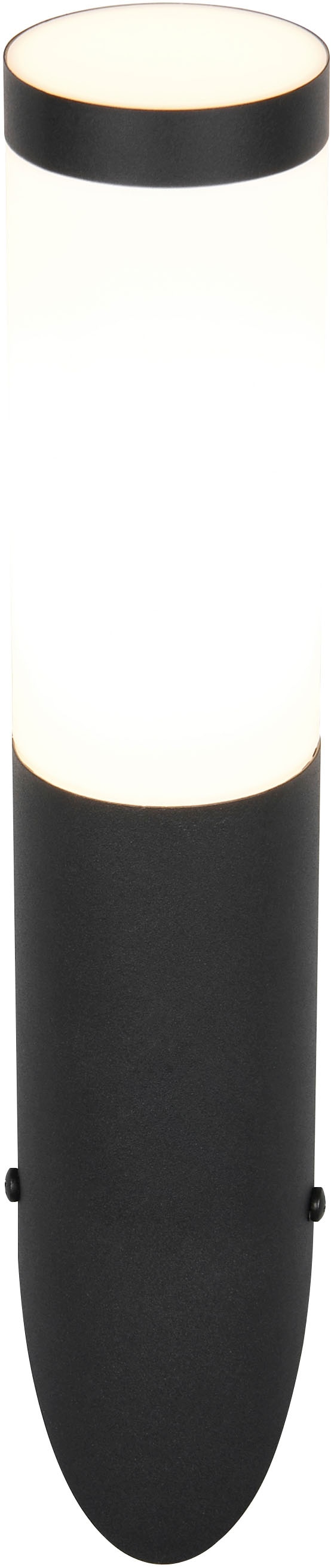 TRIO Leuchten Außen-Wandleuchte »TRIOTO, Outdoor Wandlampe Edelstahl, Wandfackel exkl 1x E27 max 25W« E27 1 Stk. warmweiß - kaltweiß röhrenförmige Hauswand Beleuchtung, Fassadenbeleuchtung IP44 39cm hoch