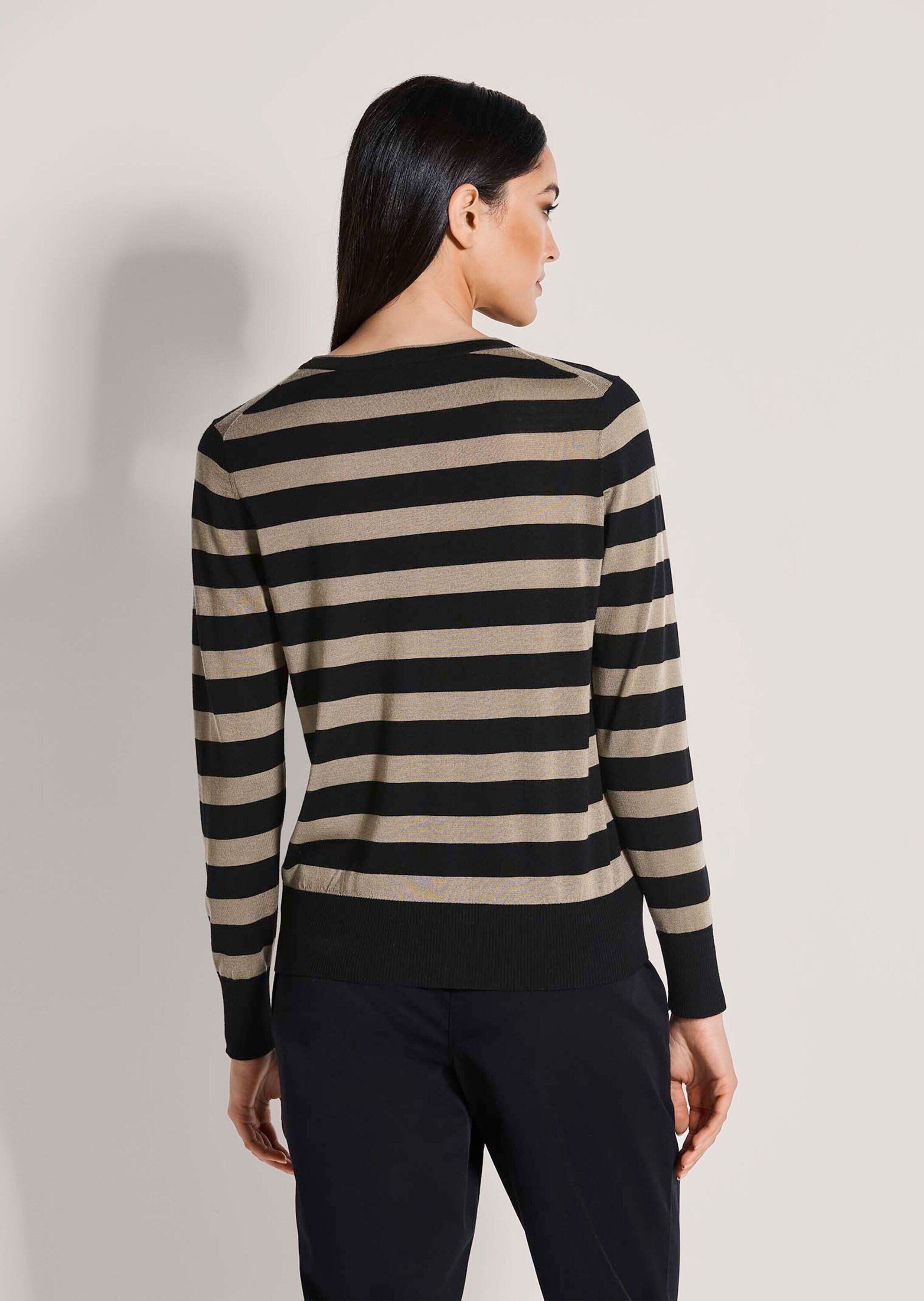 MADELEINE Strickjacke »Strickjacke Langarm Cardigan mit Streifen, Schurwolle« Batikprint