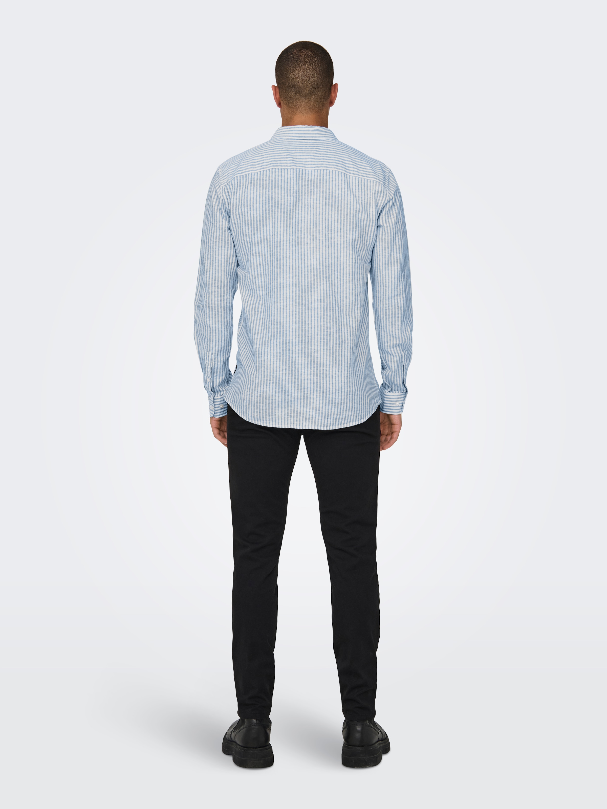 ONLY & SONS Kurzarmhemd »ONSCAIDEN LS STRIPE LINEN SHIRT 660 NOOS«