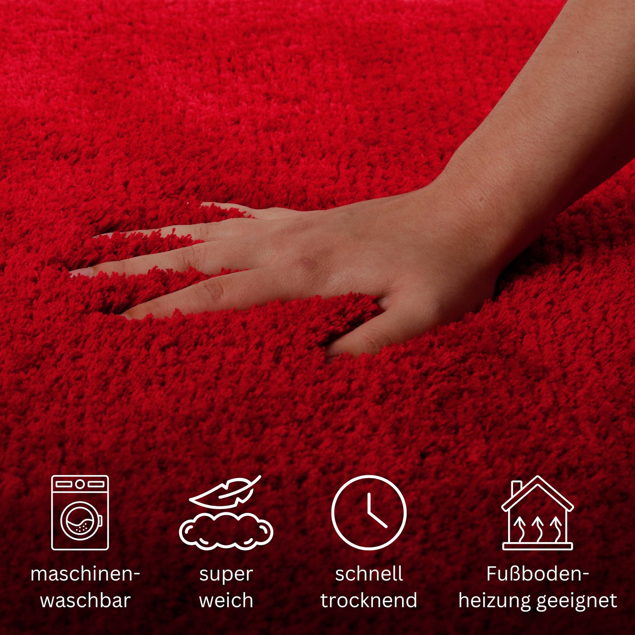 OTTO home Badematte »Kaarin«, rutschhemmend beschichtet, schnell trocknend, Badteppich, getuftet, flauschig, hochflor, große Farbauswahl