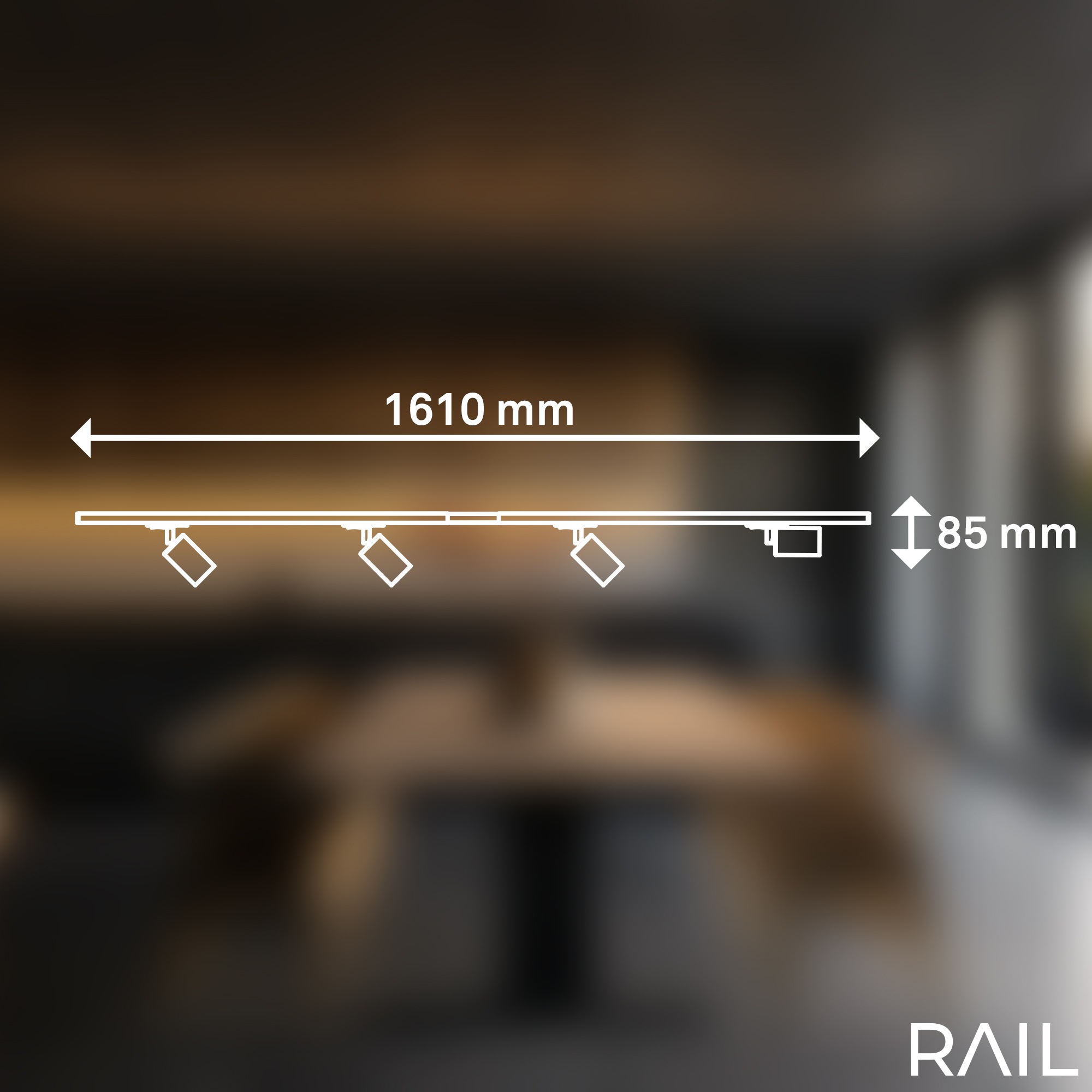 Briloner Leuchten Schienensystem-Sets »RAIL« GU10 9 Stk. Schienensystem Rail 1,5 m Schwarz max. 9W Decke Wohnzimmer Büro Küche