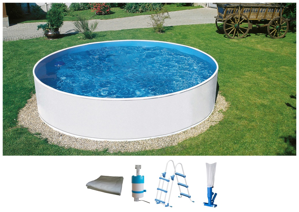 KONIFERA Rundpool »Kreta II«, (Set), 5-tlg., ØxH: 400x90 cm