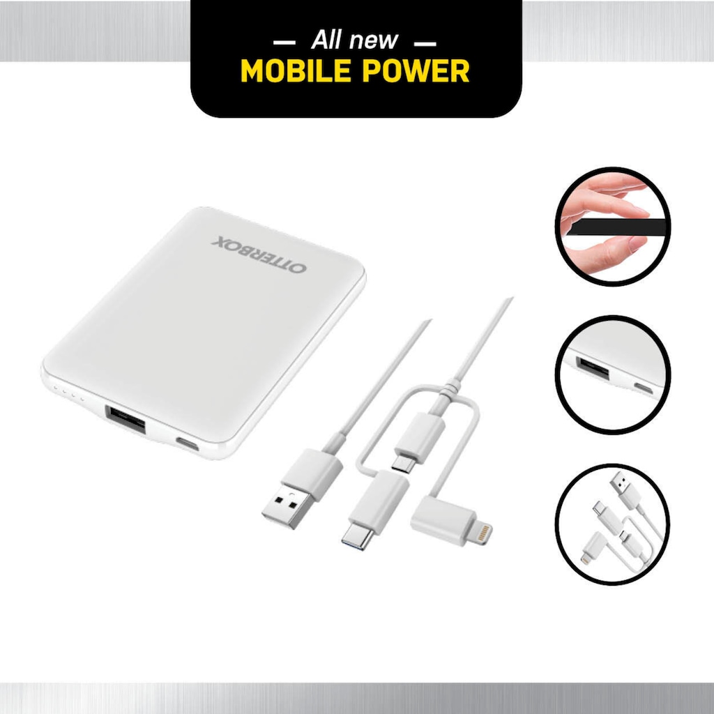 Otterbox Powerbank »Power Bank 5000 mAh externer Akku mit USB-A und Micro-USB«, 5000 mAh
