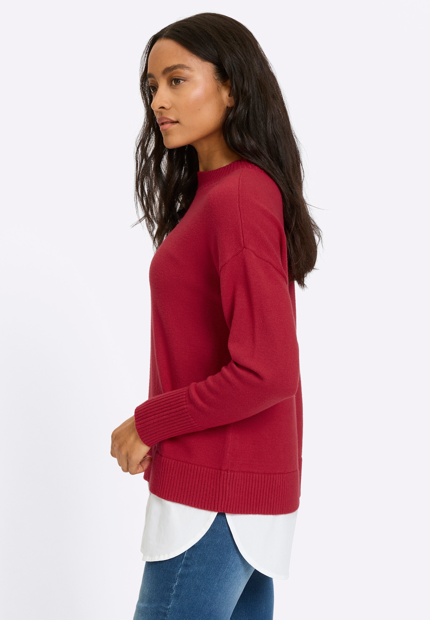 heine Strickpullover »2-in-1-Pullover 2-in-1-Pullover mit Bluseneinsatz«