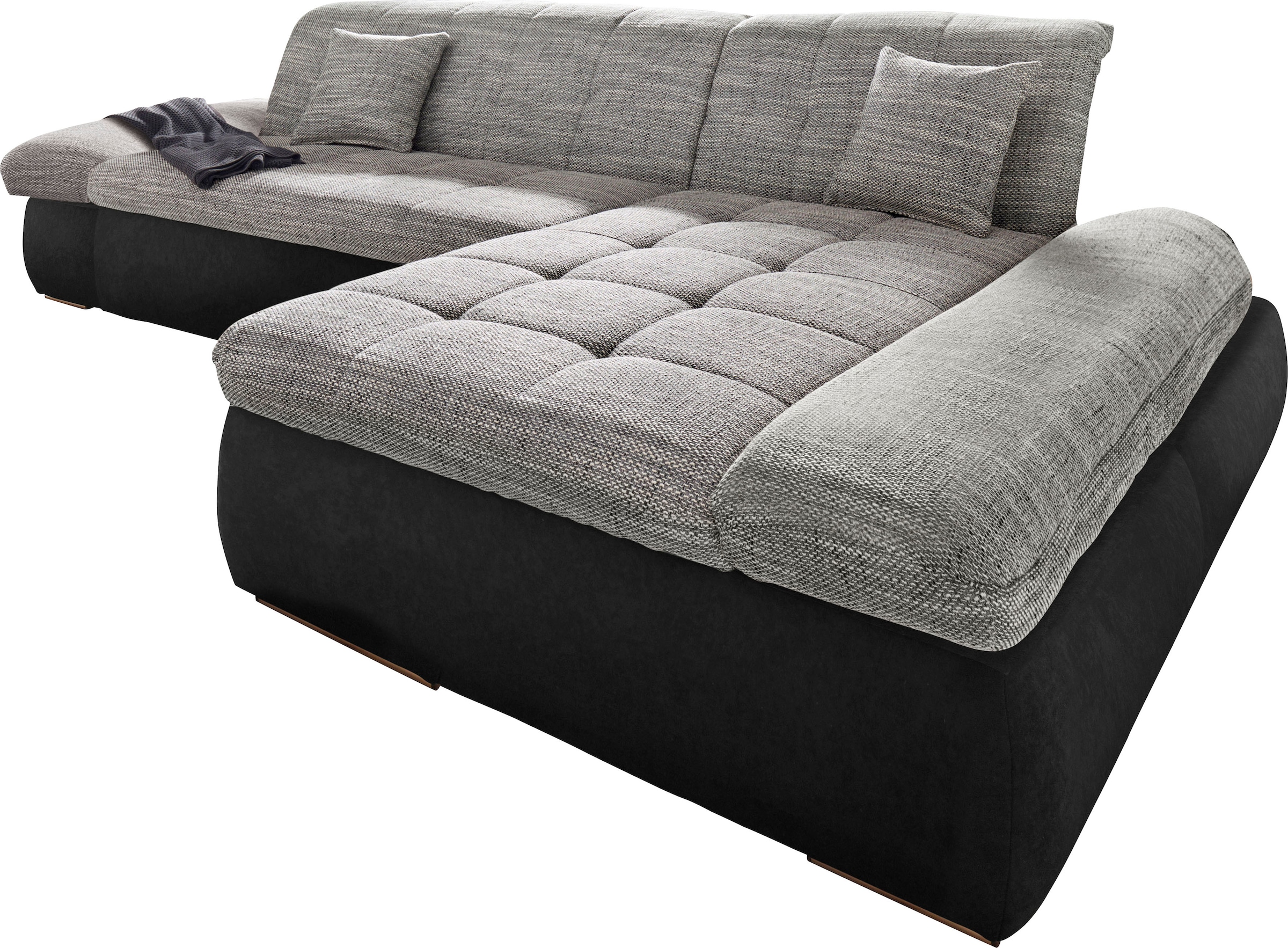 DOMO collection Ecksofa »PB Moric wahlweise mit Bettfunktion + Armteilverstellung, L-Form«, im XXL-Format, B/T/H:300/172/80 cm, feine Steppung