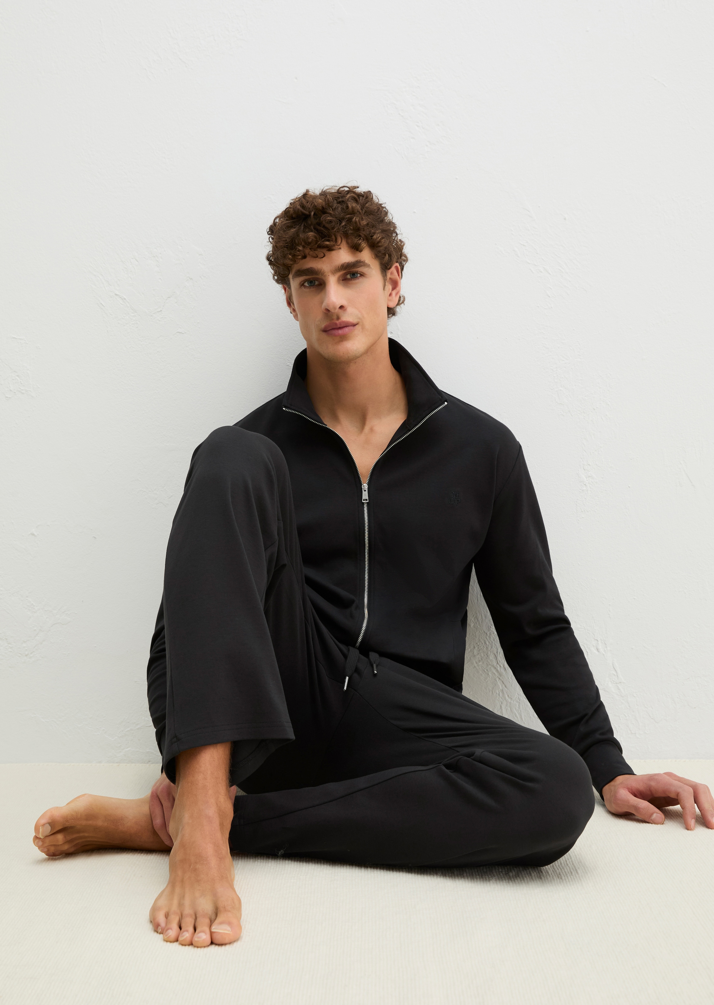 Marc O'Polo Sweatjacke »Mix N Match Interlock« mit kleinem Stehkragen, Reißverschluss und langen Ärmeln