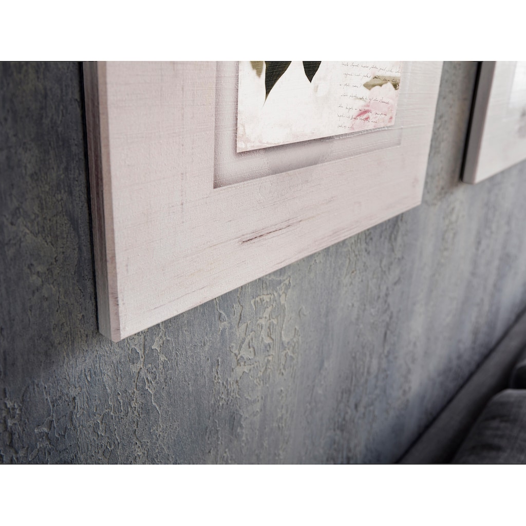 Home affaire Holzbild »Rosa Blumen«