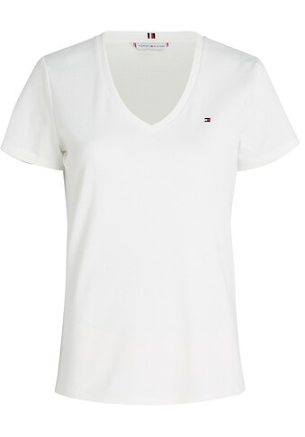 Tommy Hilfiger Curve V-Shirt »CRV SLIM CODY RIB V-NECK SS«, aus reiner Bio-Baumwolle kaufen