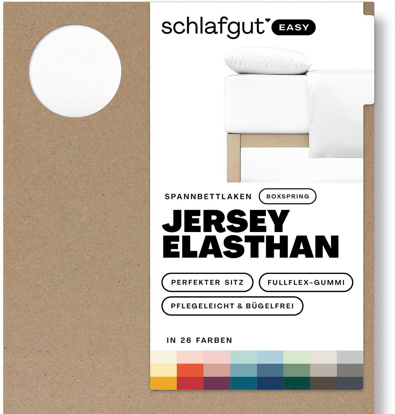 Schlafgut Spannbettlaken »EASY Jersey Elasthan Boxspring«, MADE IN GREEN by OEKO-TEX®