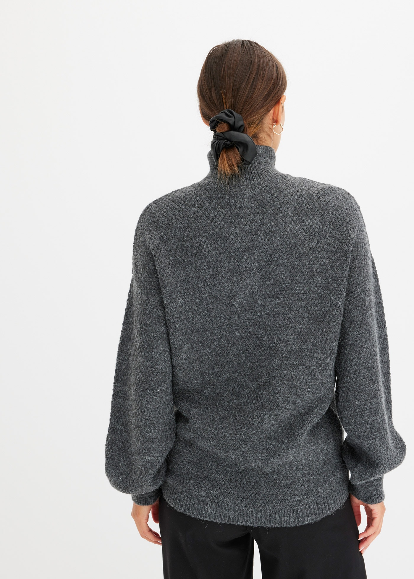 bonprix Troyer aus Ajourstrick, mit Stehkragen, figurumspielende Passform