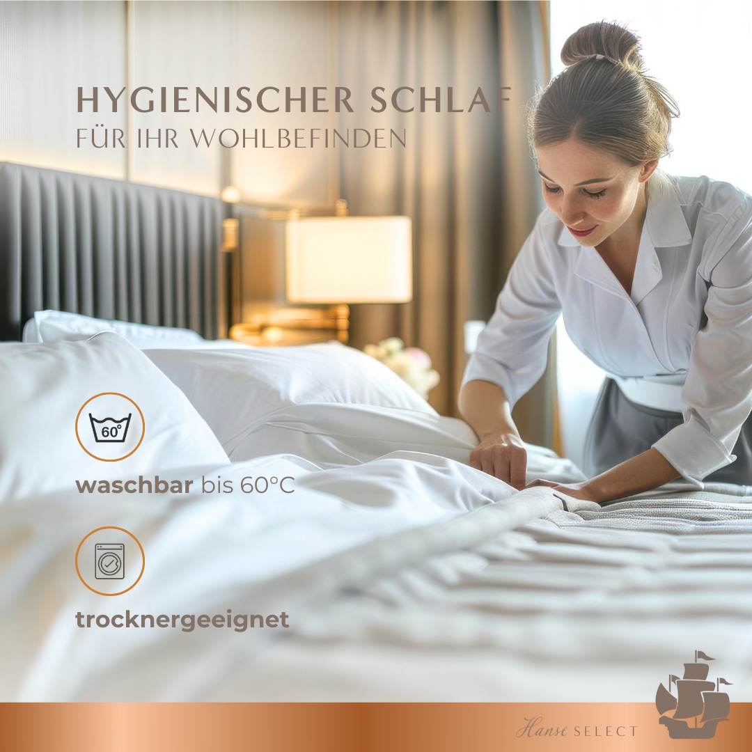 Hanse mit Kogge 3-Kammer-Kopfkissen »Hanse Select, Luxuskopfkissen, Made in Germany, 80x80 cm & 40x80 cm« 1 Stk. tlg. Seitenschläfer, Rückenschläfer, Bauchschläfer, Kissen 40x80cm, 80x80cm
