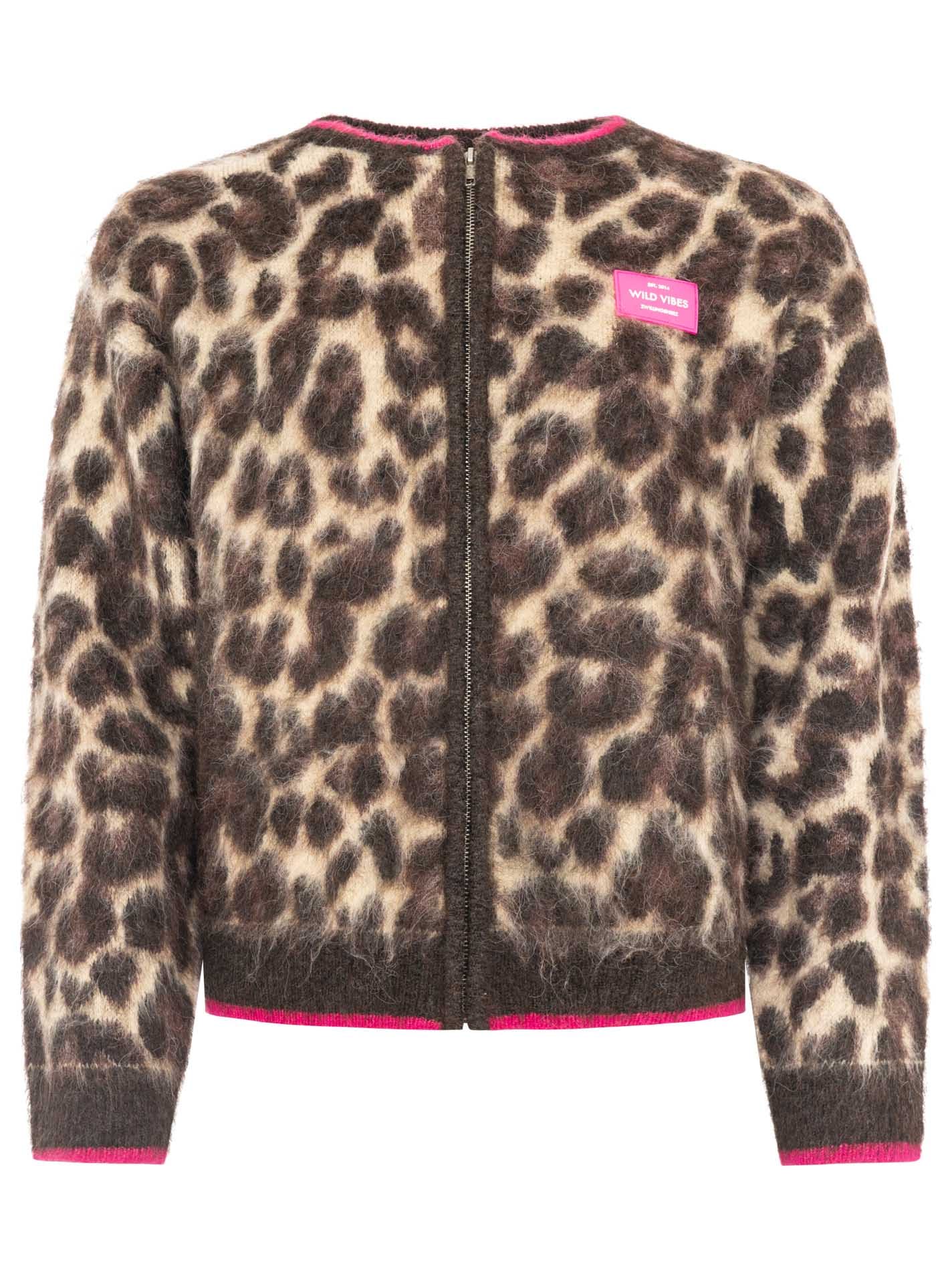 Zwillingsherz Strickjacke »"Fluffy Leo"« Reißverschluss, Eingriffstaschen, Logopatch, farbige Kanten