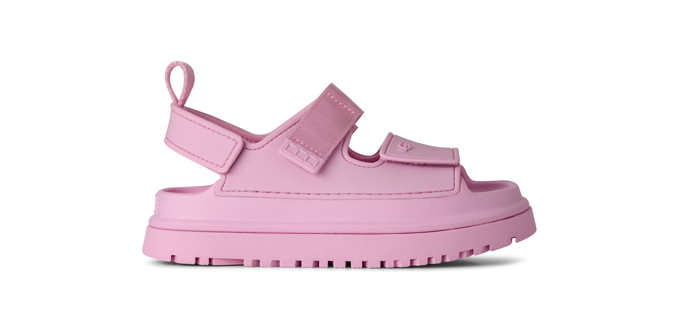 UGG Badesandale »K GOLDENGLOW«  , Sommerschuh, Poolslides, Plateauabsatz, mit Klettverschluss