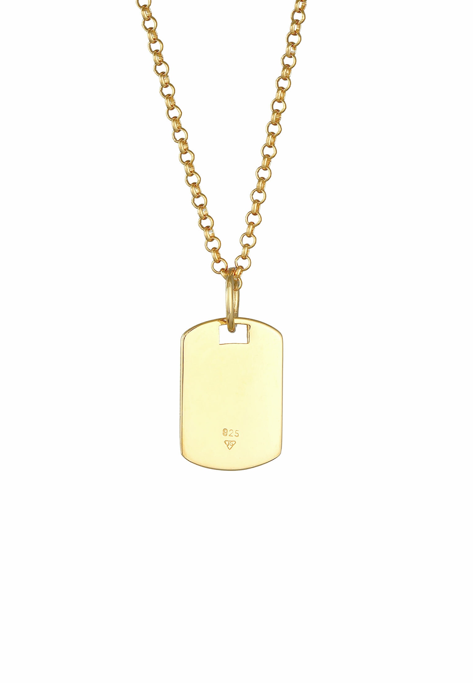 Kuzzoi Kette mit Anhänger »Halskette Herren Dog Tag Military Platte Brushed 925 Silber«