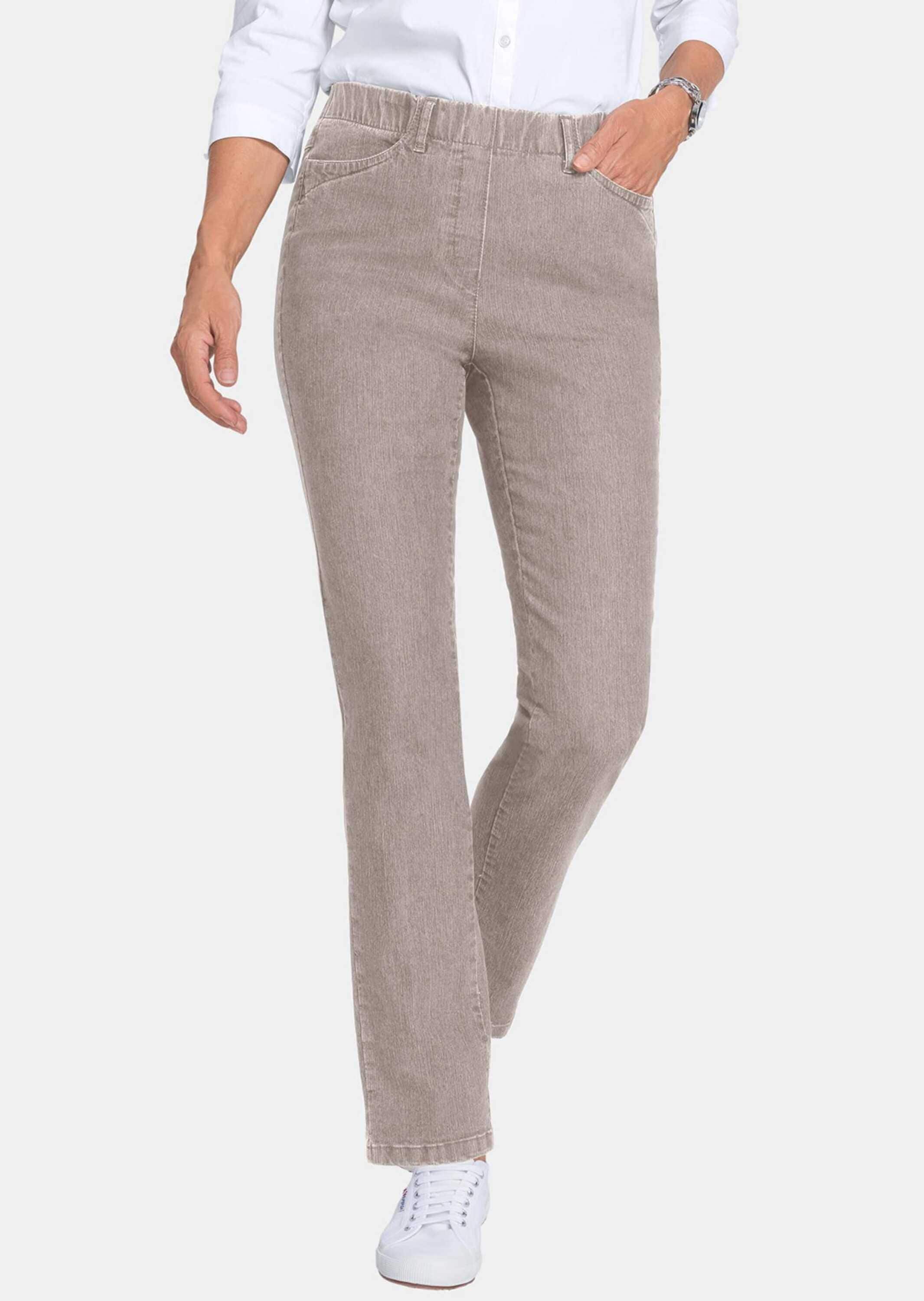 GOLDNER Regular-fit-Jeans »Kurzgröße Edel geschmückte Jeansschlupfhose LOUISA«