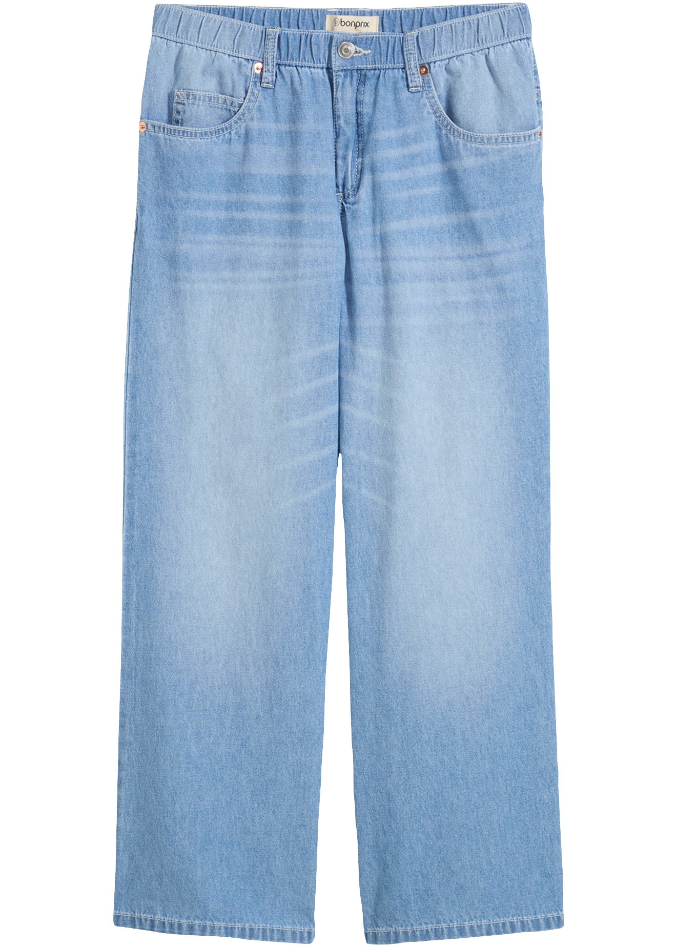 bonprix Straight-Jeans gerader Schnitt, Mid Waist, Cropped-Länge, Regular Fit