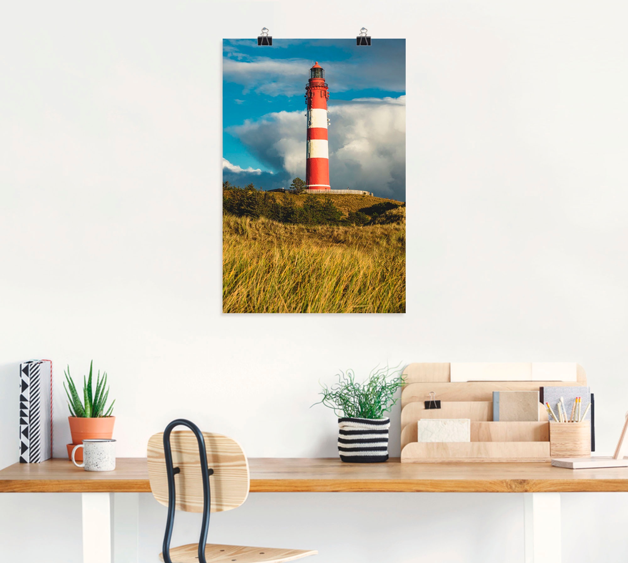 Artland Wandbild »Leuchtturm Wittdün auf der Insel Amrum«, Gebäude, (1 St.), als Alubild, Leinwandbild, Wandaufkleber oder Poster in versch. Größen