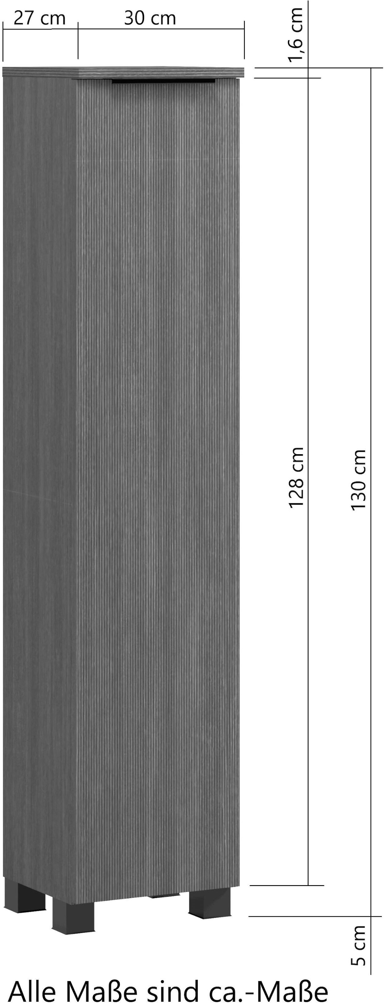 welltime Midischrank, Welltime, Breite 30 cm, reversibel, gedämpfte Scharniere
