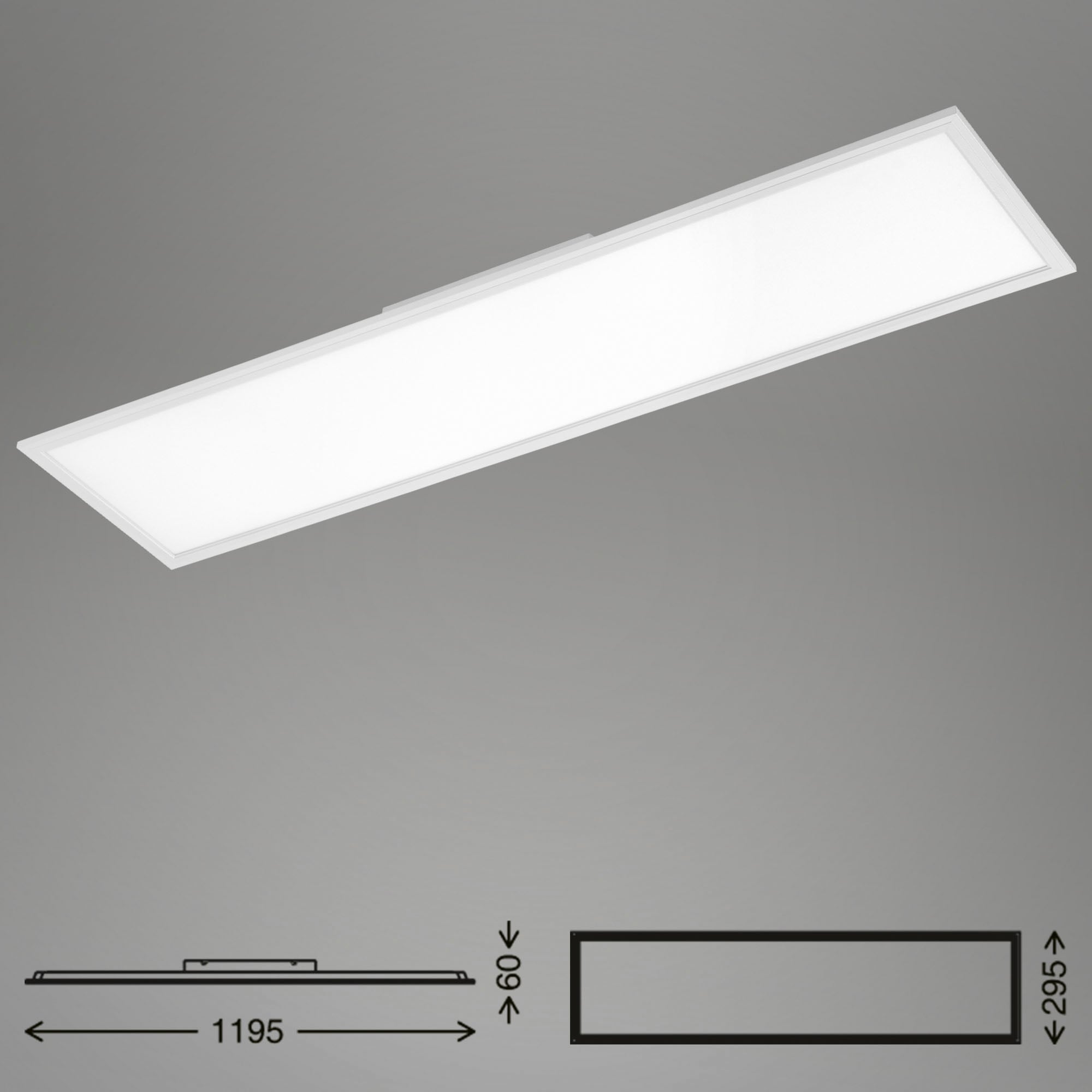 Briloner Leuchten LED Panel »7193016 Simple«, Leuchtmittel LED-Board | LED fest integriert, Deckenlampe, 119,5x29,5x6cm, Weiß, 38W, Wohnzimmer, Schlafzimmer