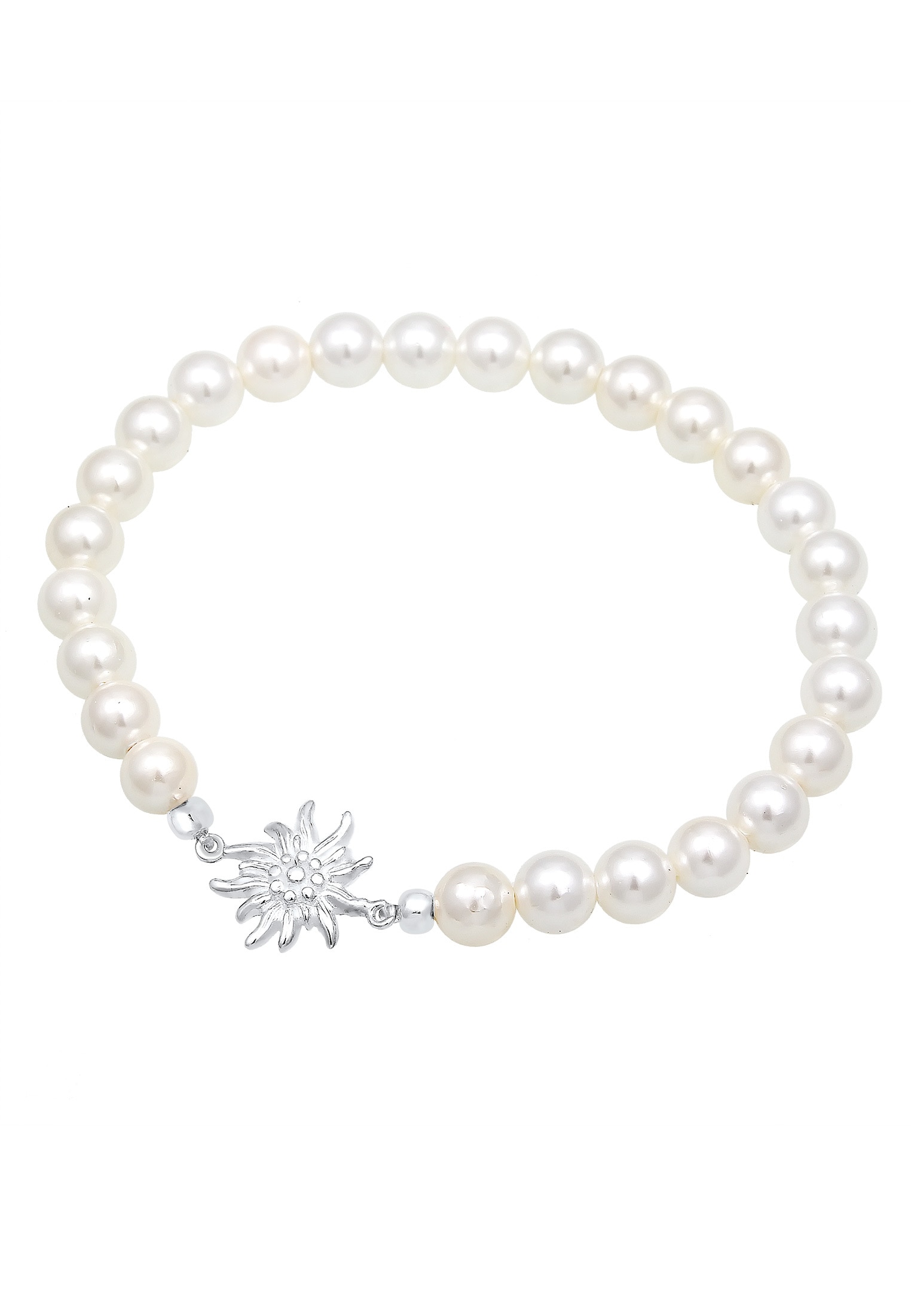 Elli Armkette »Armband Edelweiss Muschelkernperlen Weiß 925 Sterling Silber«