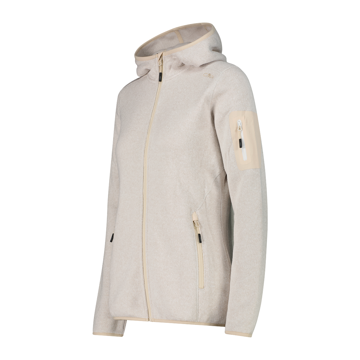 CMP Strickfleecejacke »KNITTED MELANGE HOODY WOMAN HOODY JACKET« mit Kapuze Ünbergangsjacke für Outdoor-Aktivitäten, mit Kapuze, atmungsaktiv