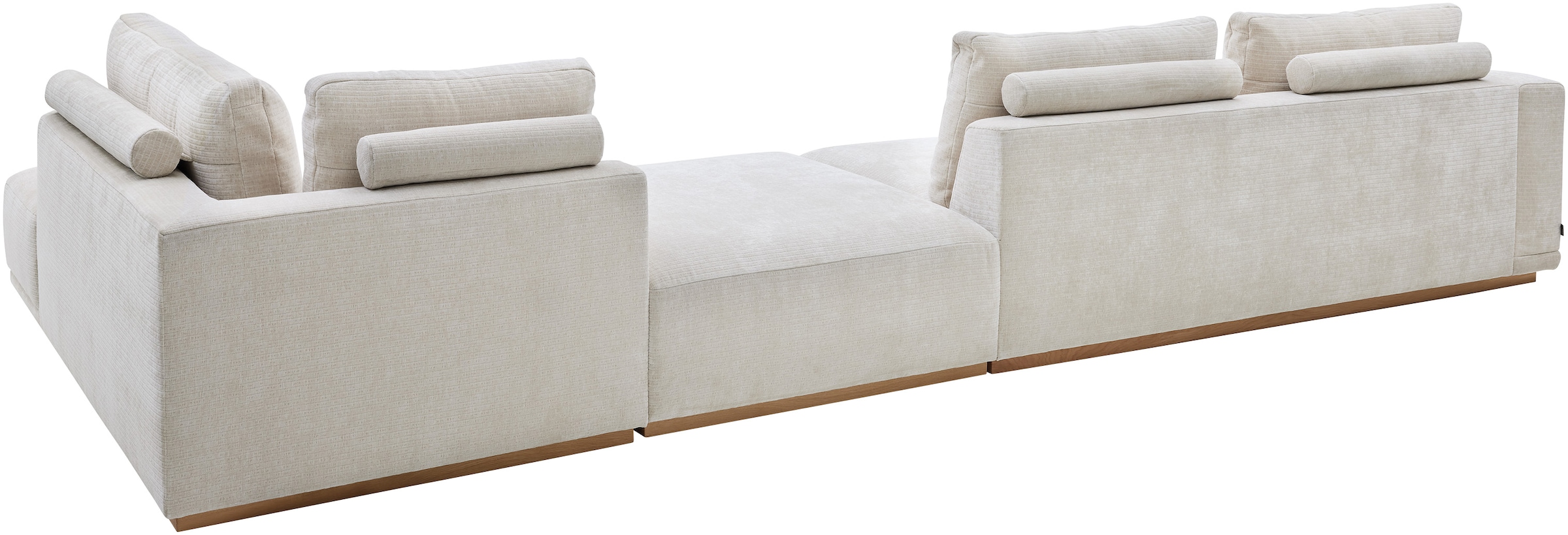 Musterring Wohnlandschaft Anreihsofa mit Armlehne links, Eckteil rechts mit Kissen & Hocker