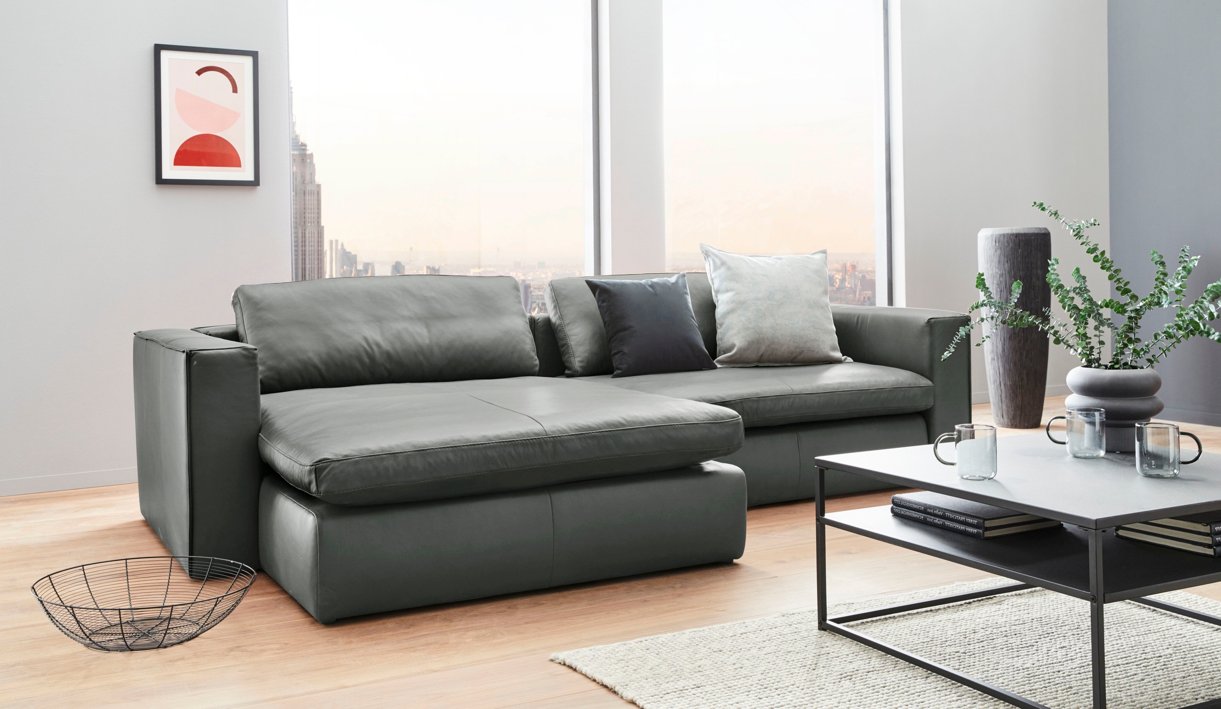 W.SCHILLIG Ecksofa »romeo«, mit eleganter Biese, Recamiere links oder rechts, Breite 284 cm