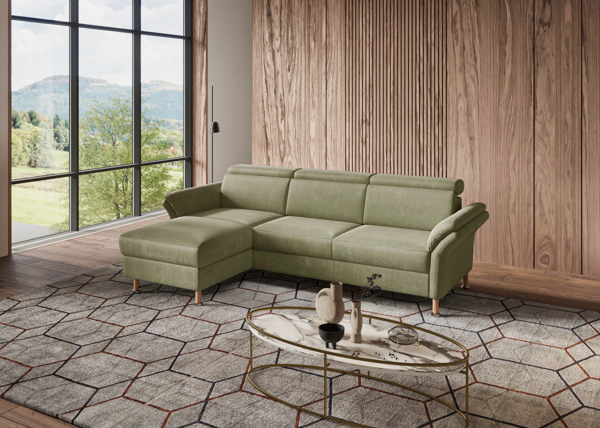 Home affaire Ecksofa »Calypso L-Form«, mit motorischen Funktionen im Sofa und Recamiere