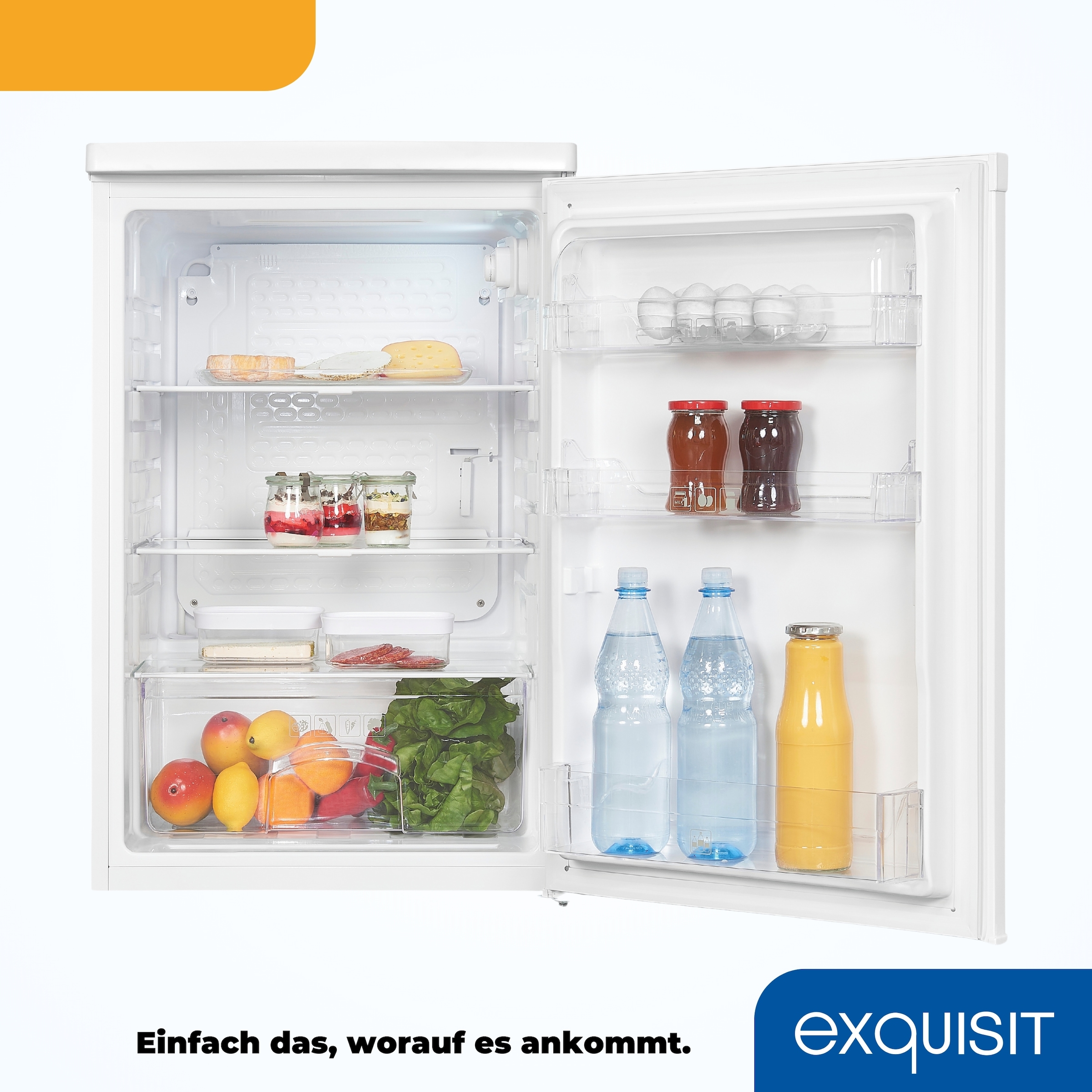 exquisit Vollraumkühlschrank »KS16-V-040D«, 126 Liter Nutzinhalt, Leiser Betrieb, Energieeffizienzklasse D