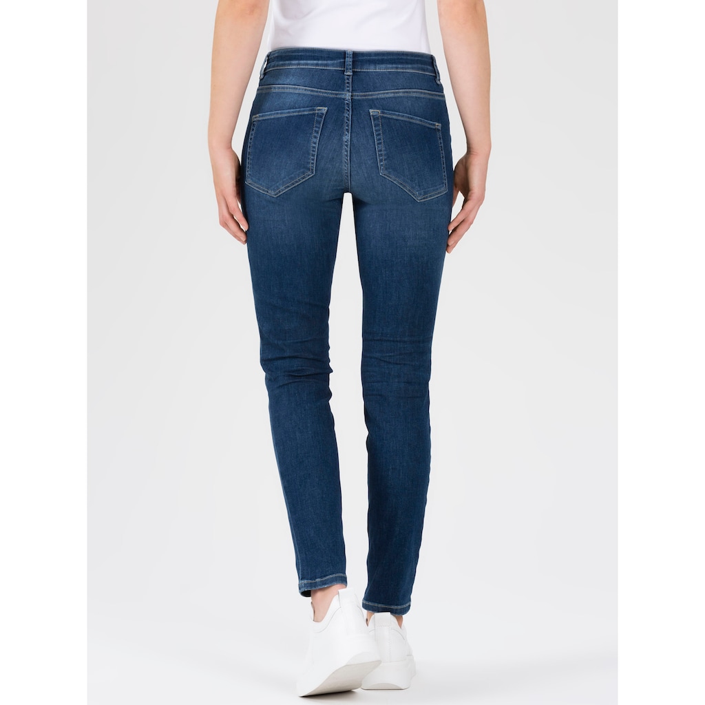 Stehmann Slim-fit-Jeans »Peggy«, in mittelblauer Waschung mit Used-Effekten