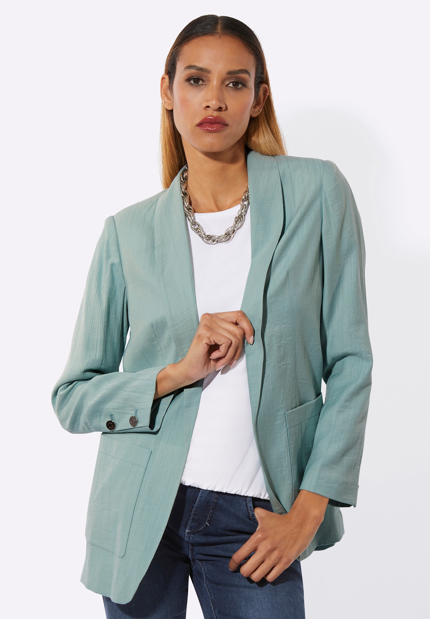 creation L Blusenblazer »Blazer Blazer in dezent schimmernder Qualität«