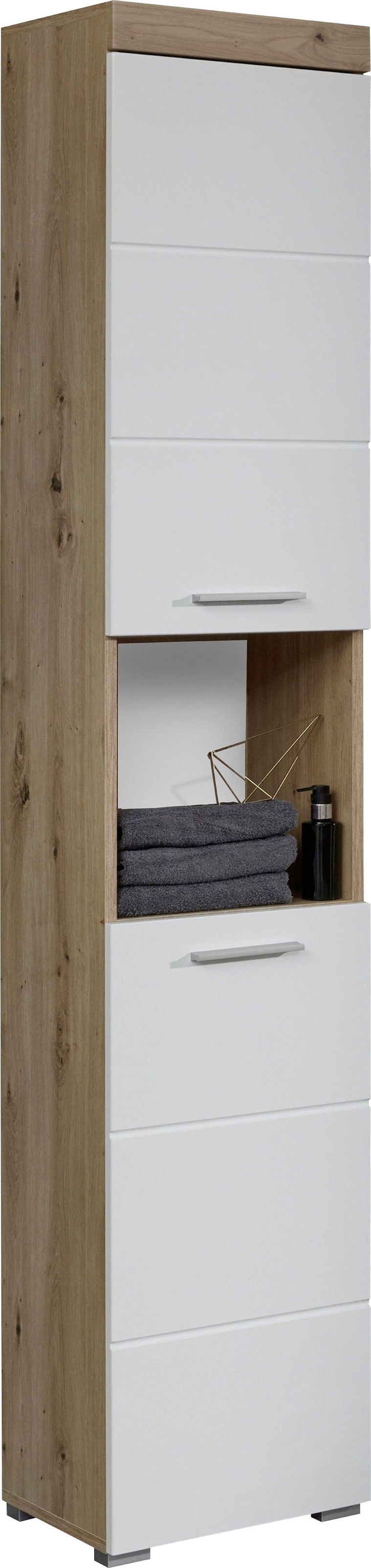 welltime Hochschrank »Avena« Badschrank mit 2 Türen & 1 Fach - (B/T/H) 37/31/190 cm