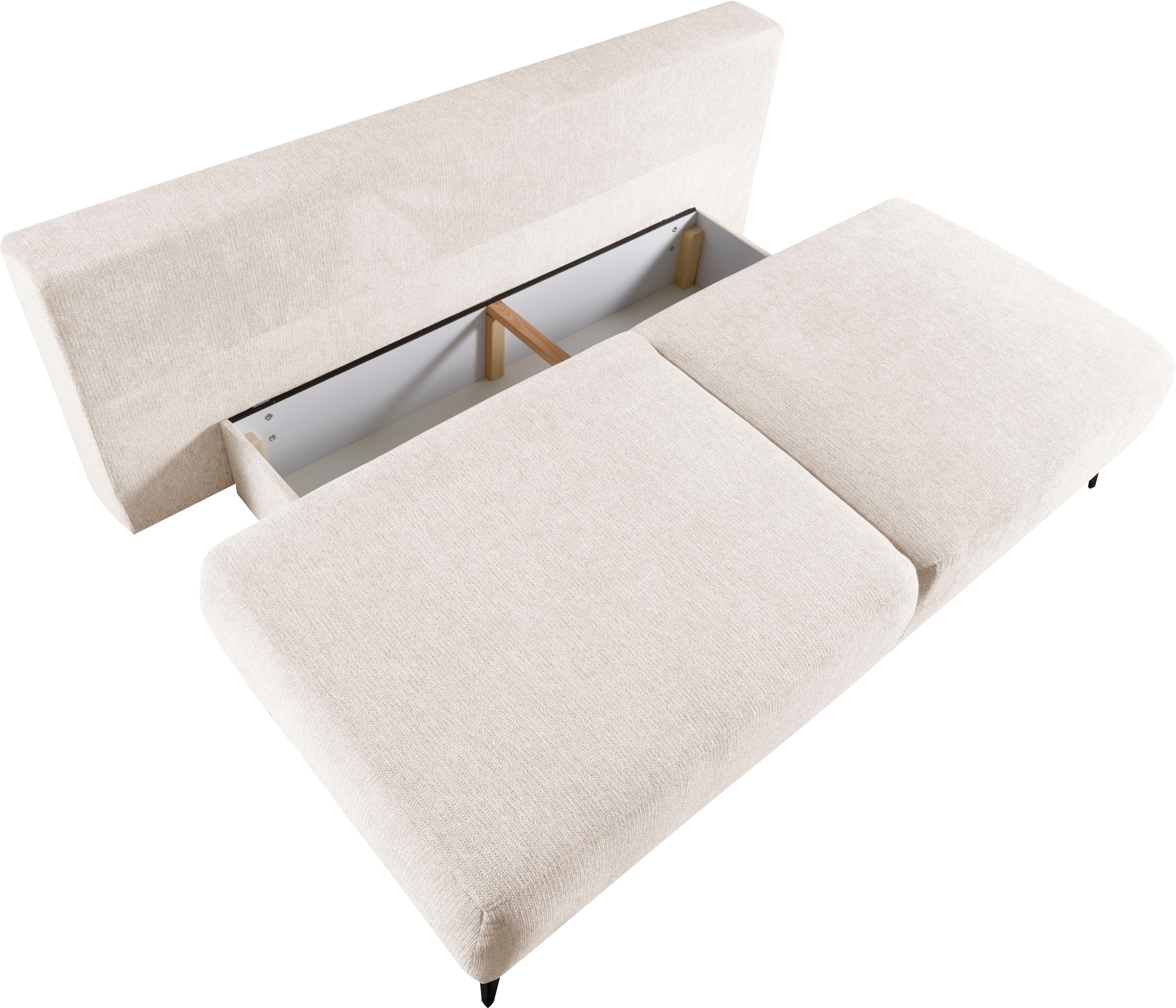 WERK2 Schlafsofa »Viktoria mit Komfortsitz- und Liegehöhe, Breite 200cm,« bequemes 2-Sitzer Schlafcouch mit Bettkasten