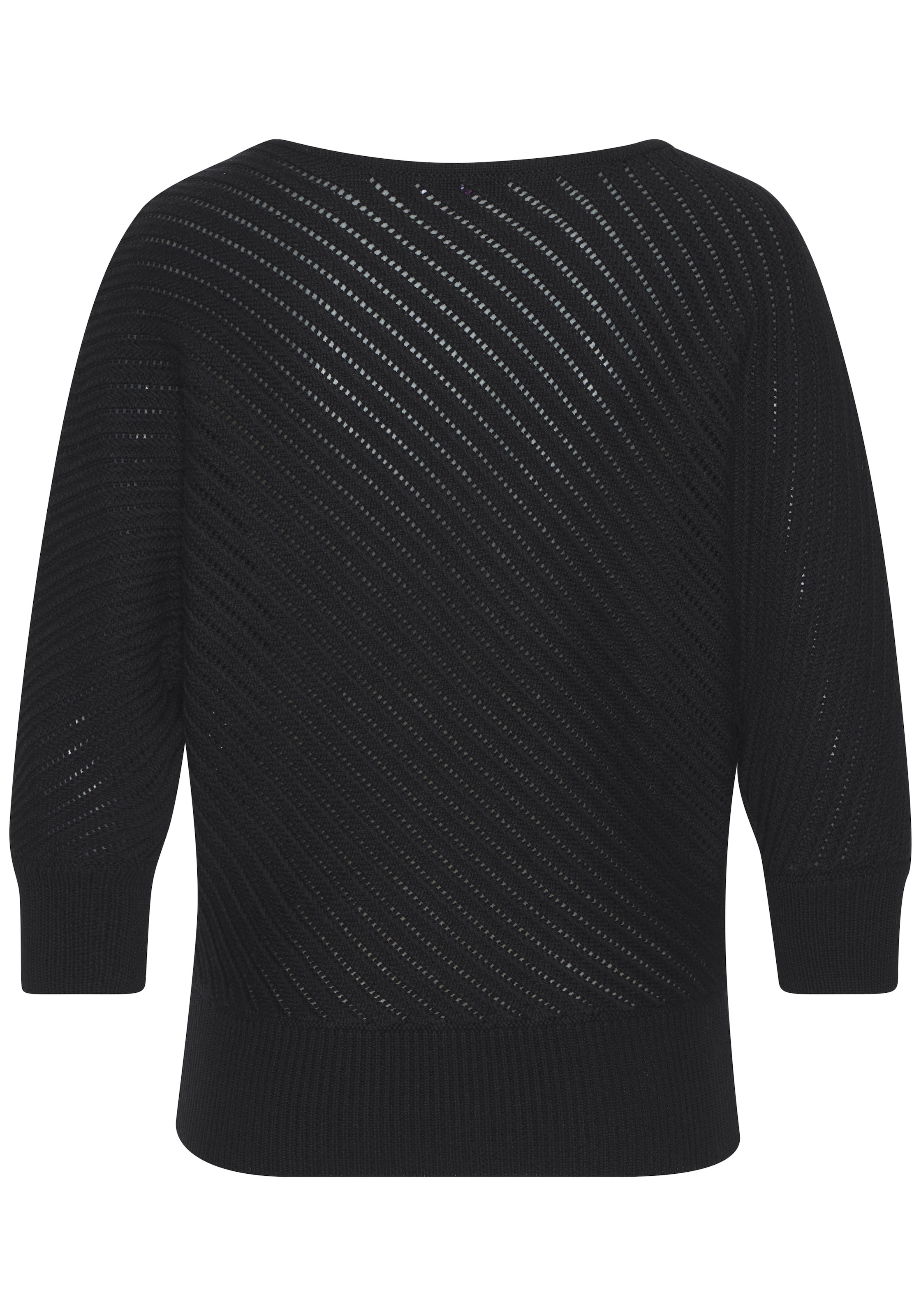 LASCANA 3/4 Arm-Pullover mit diagonalem Strickmuster