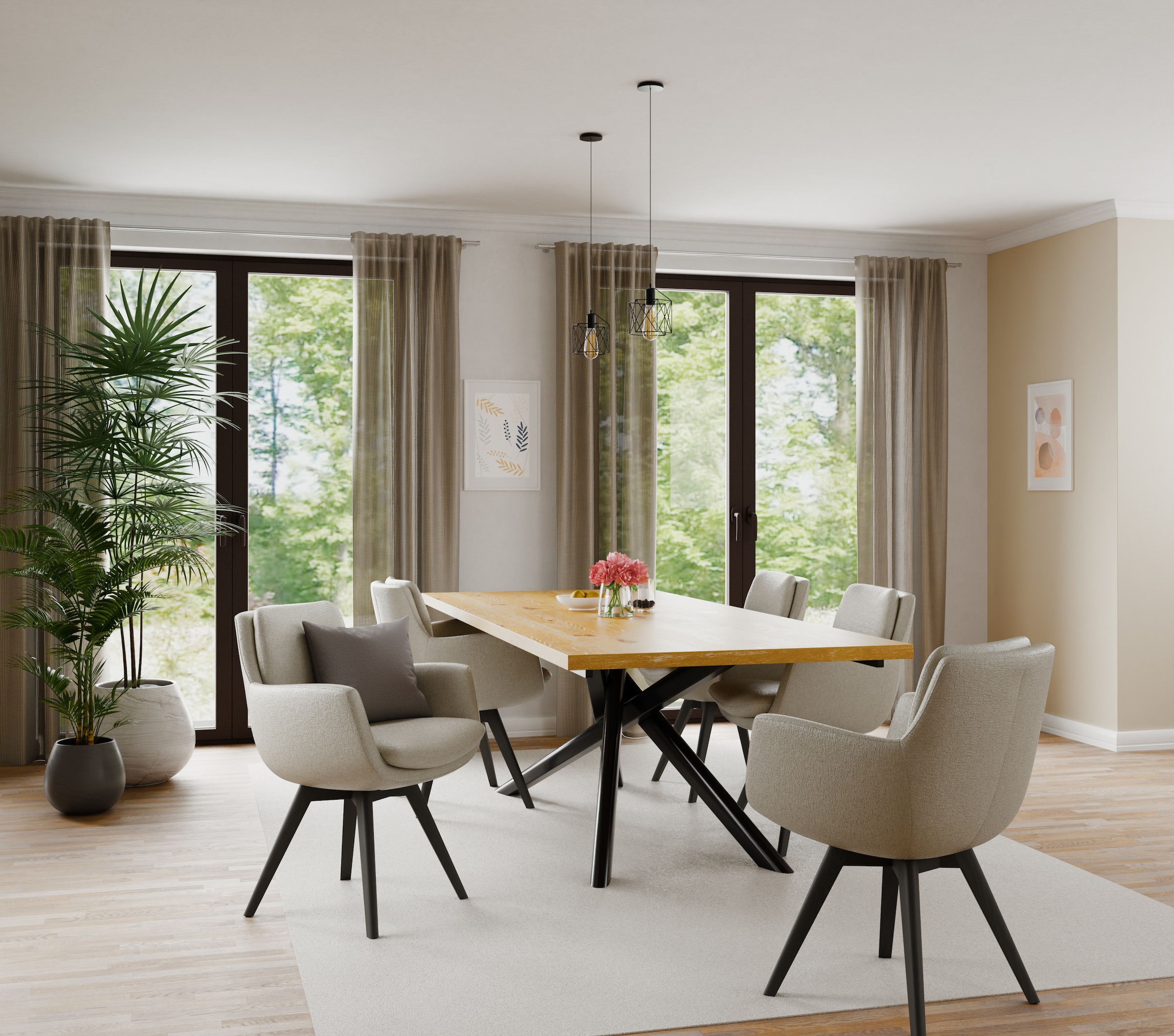 HOMING Gardine »Neta«, (1 St.), Netzstuktur, Wohnzimmer, Küche, Schlafzimmer