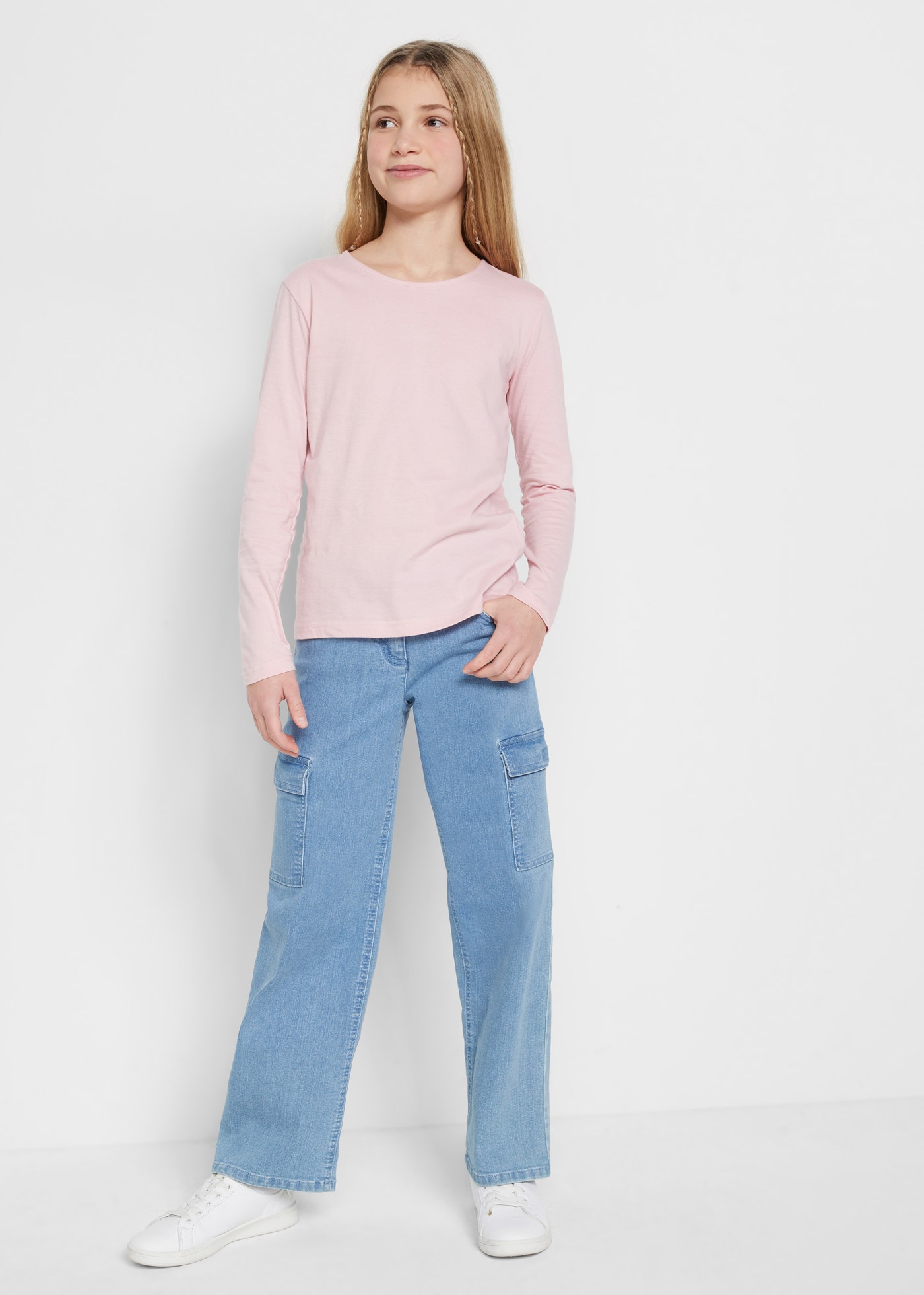 bonprix Cargojeans »Weite Cargo-Jeans Mid Waist« Weite Cargo-Jeans Mid Waist