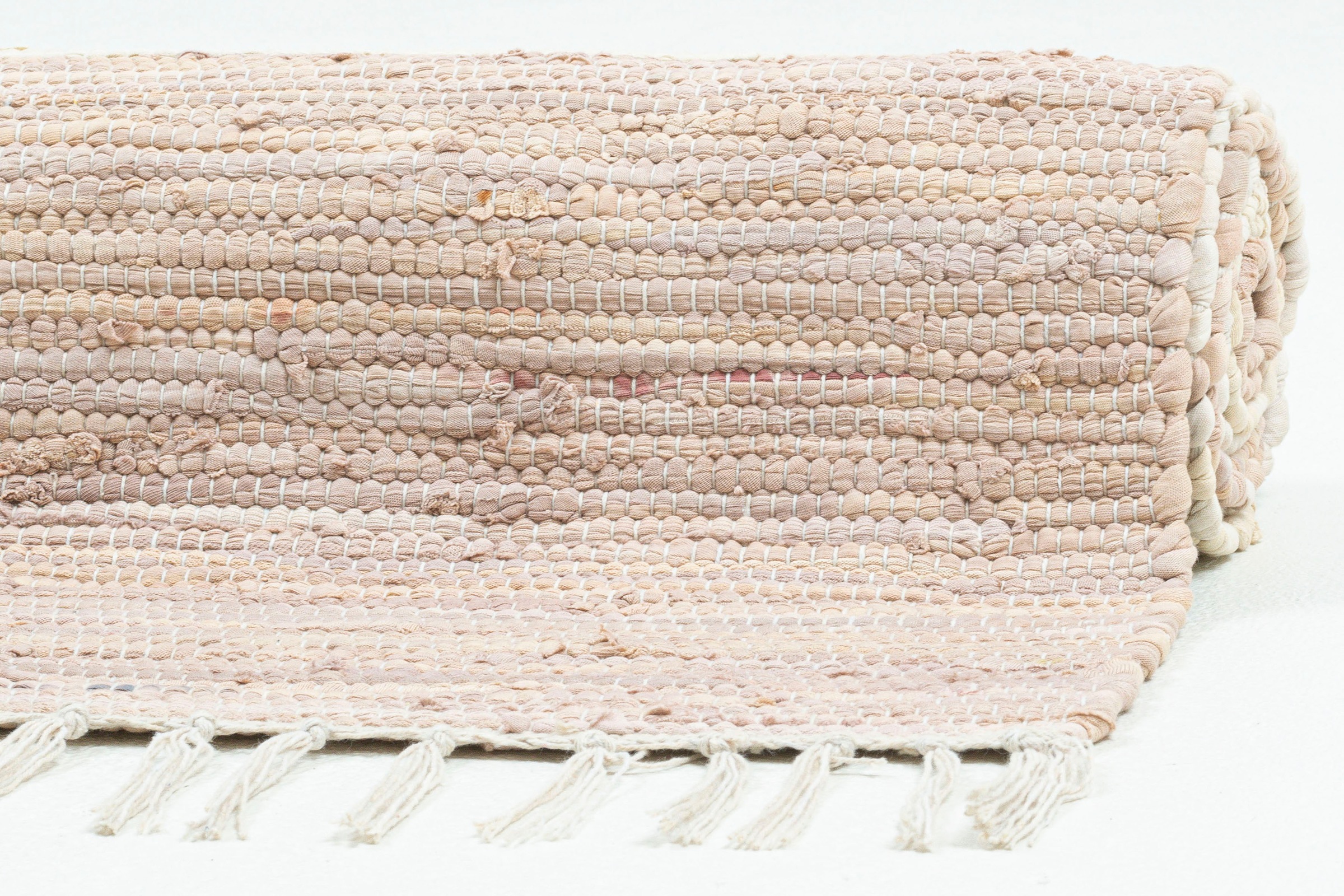 OTTO Handweb rechteckig, Shop Läufer Baumwolle, »Stripe Cotton«, Fransen handgewebt, THEKO im Online Flachgewebe, mit reine